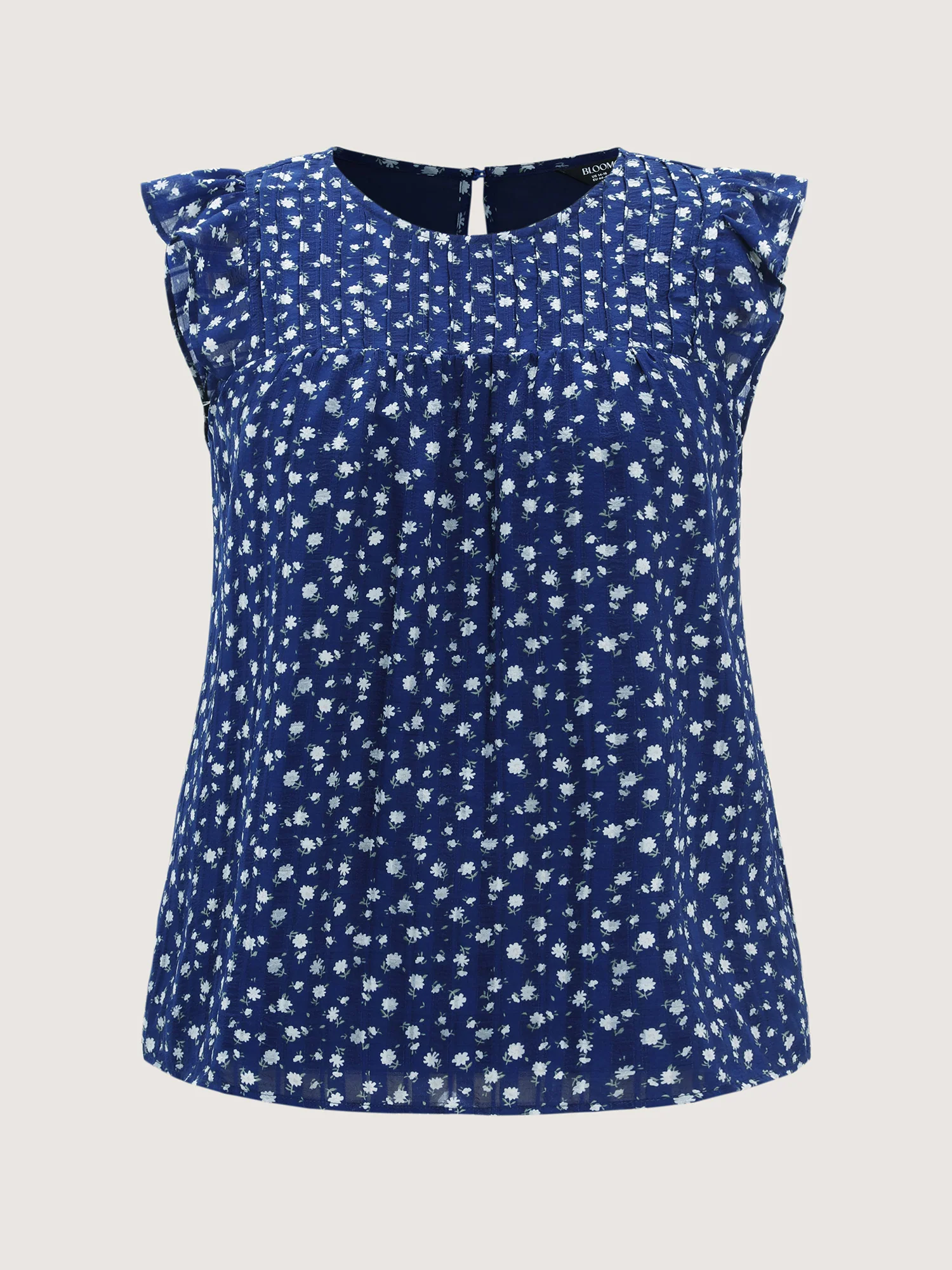 Floral Print Flutter Sleeve Blouse - Image 7