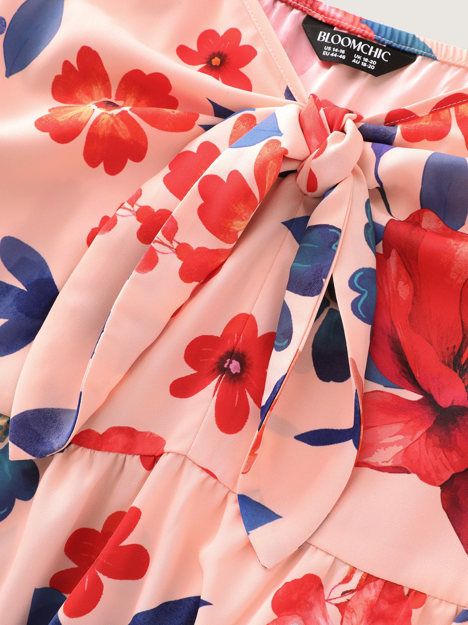 Floral Print Flutter Sleeve Contrast Maxi Dress - Image 6