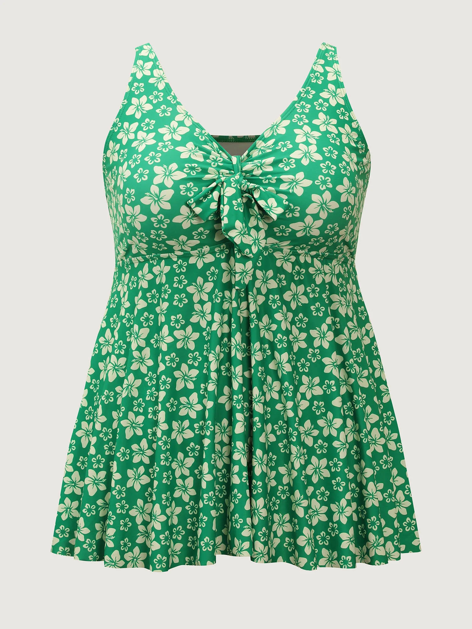Floral Print Front Center Tie Swim Top - Image 7