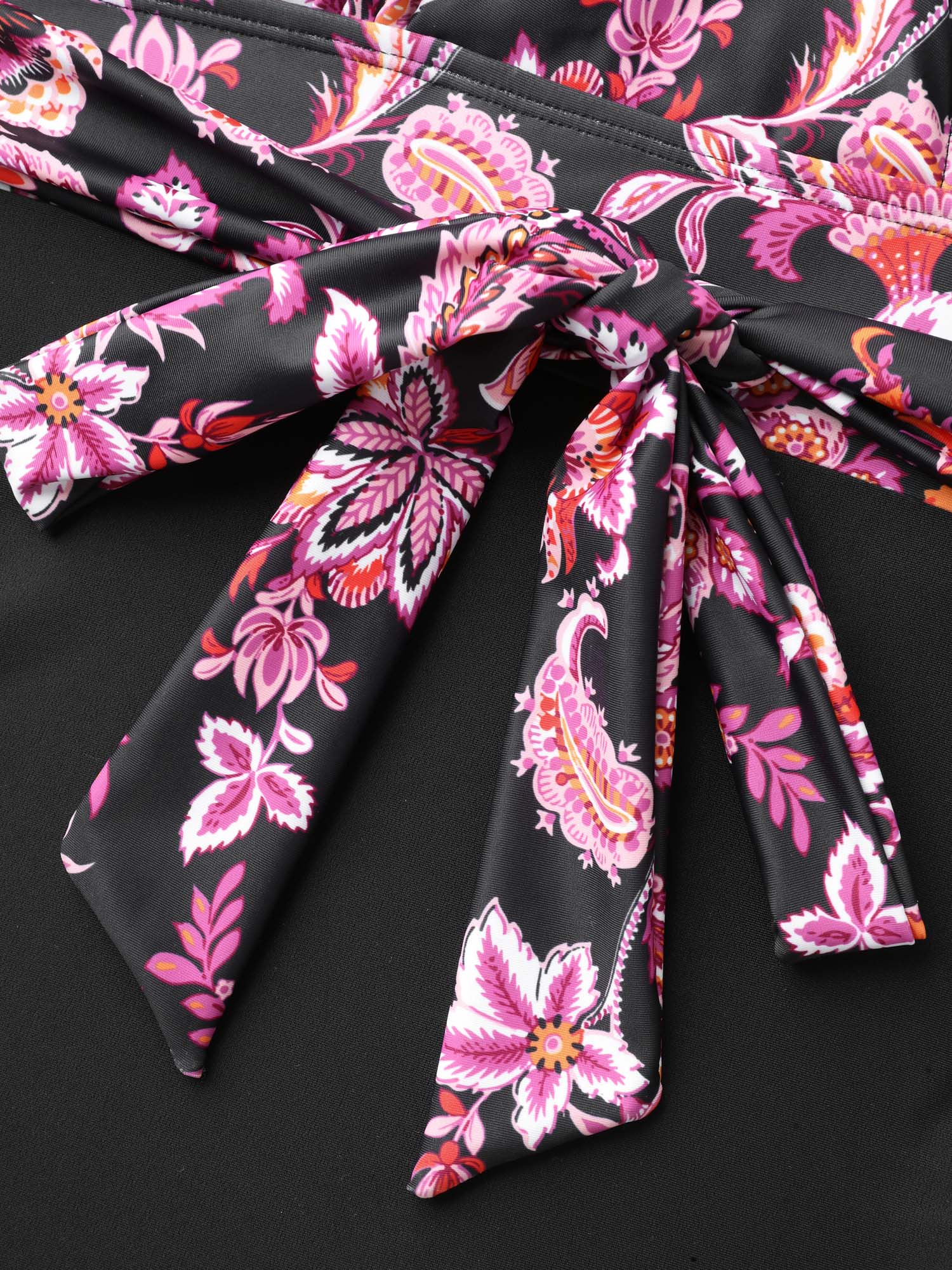 Floral Print Front-Knot One-Piece Swimsuit - Image 6