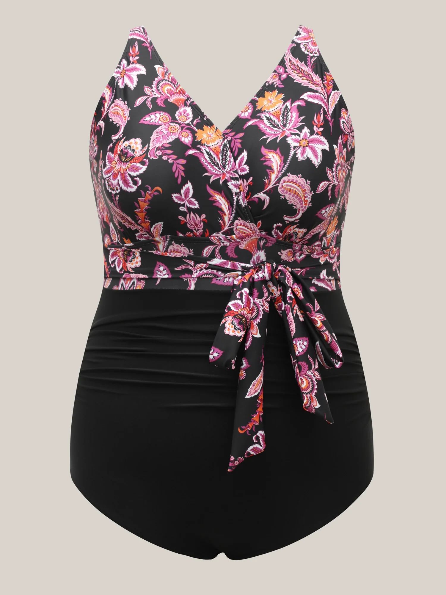 Floral Print Front-Knot One-Piece Swimsuit - Image 7