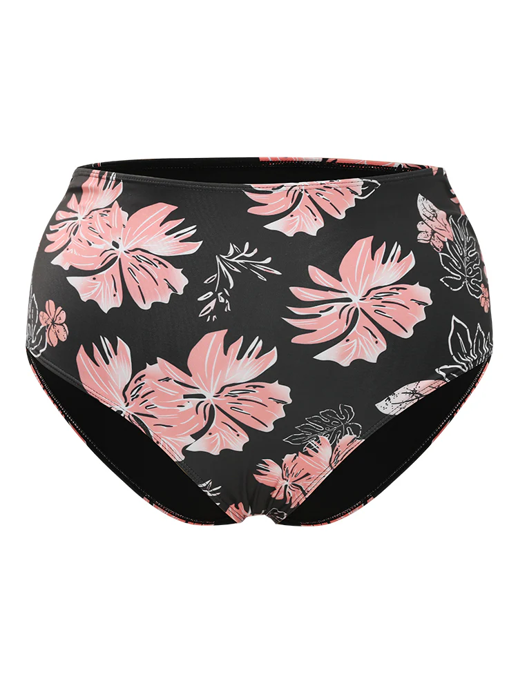 Floral Print Gathered  Adjustable Straps Swim Dress - Image 13