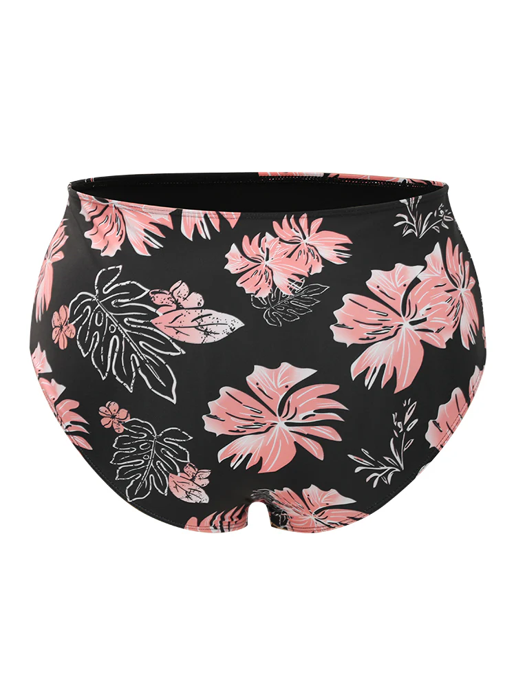 Floral Print Gathered  Adjustable Straps Swim Dress - Image 14