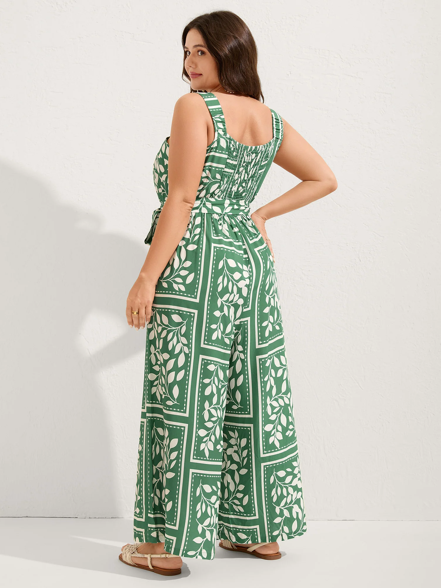 Floral Print Gathered Back Cami Jumpsuit - Image 4