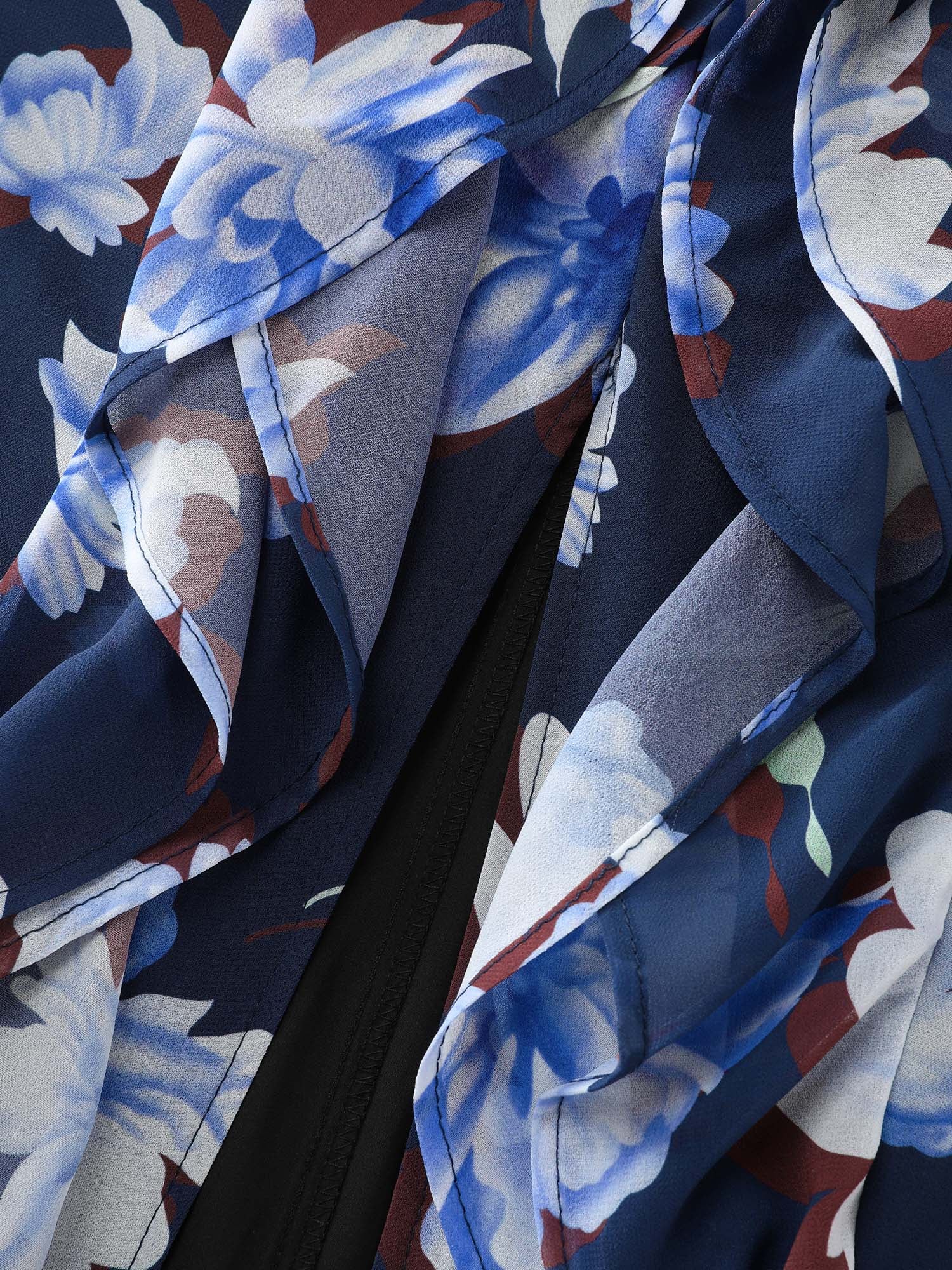 Floral Print Halter Neck Slit Maxi Dress - Image 6