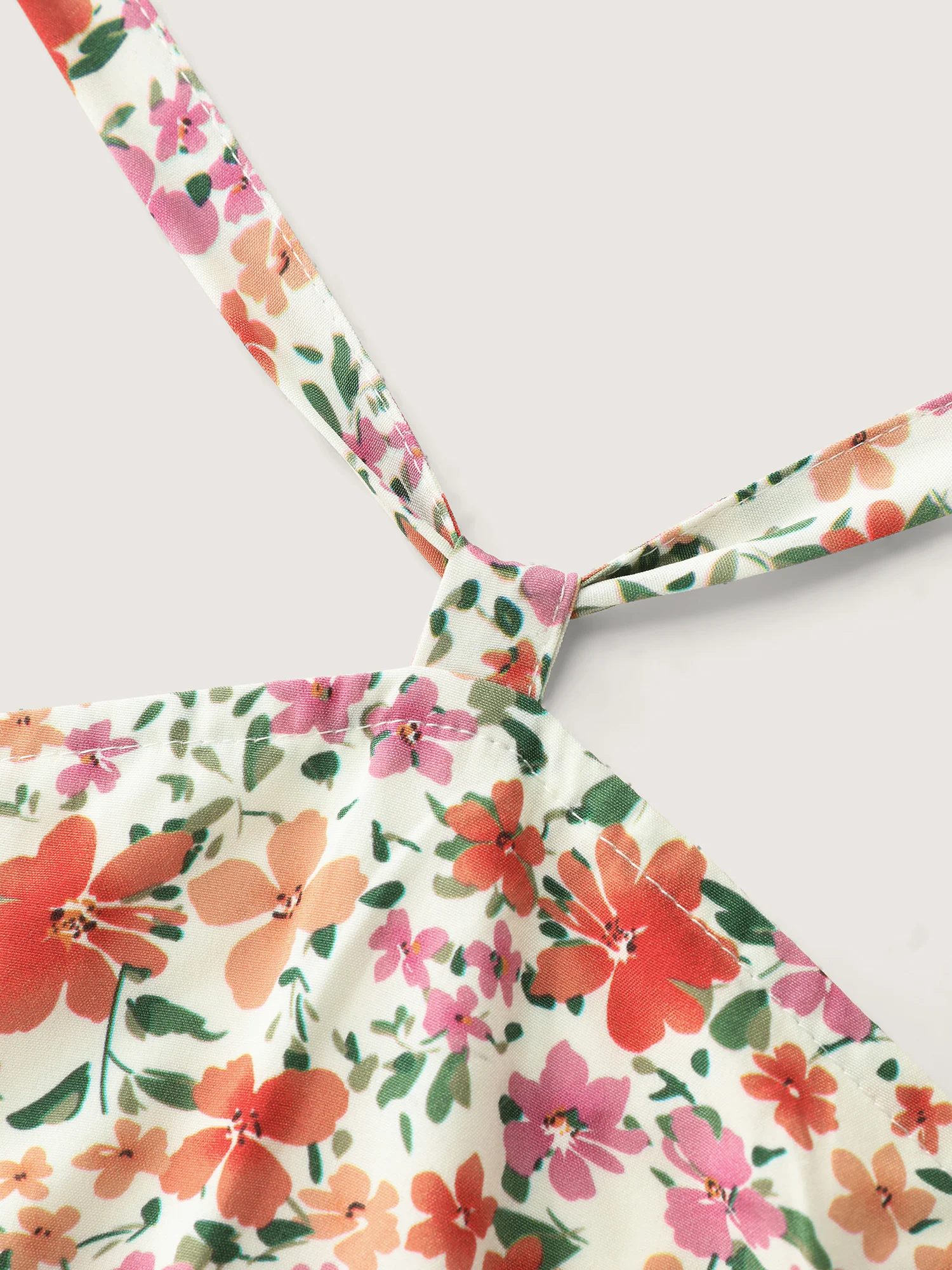 Floral Print Halter Neckline Flowy Maxi Dress - Image 5