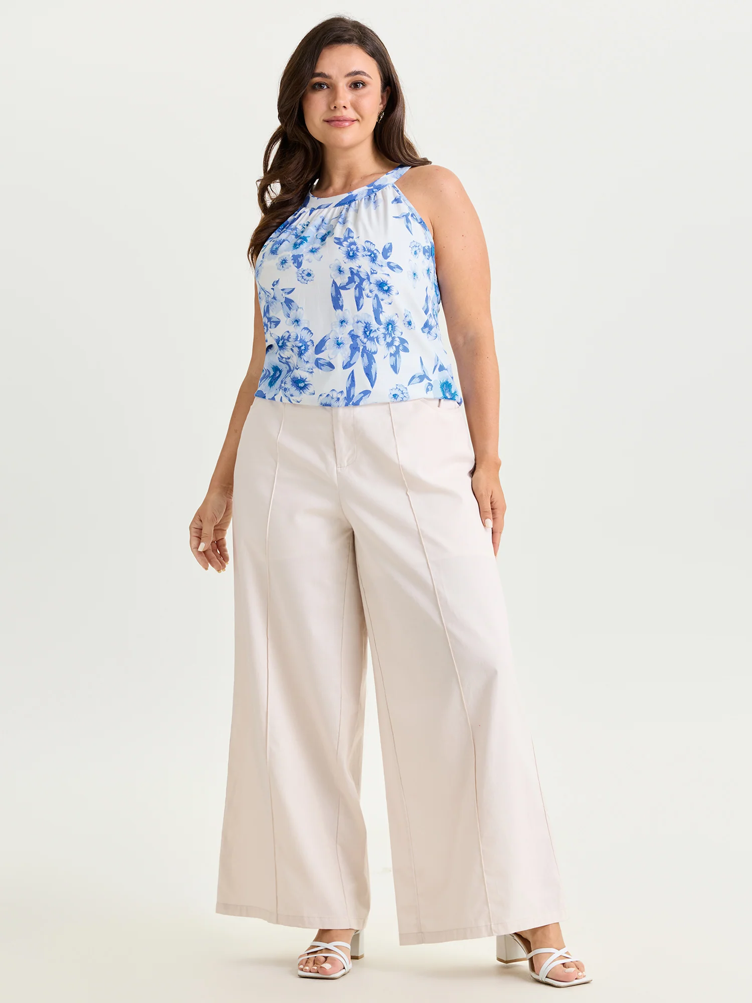 Floral Print Halter Neckline Tank Top - Image 3
