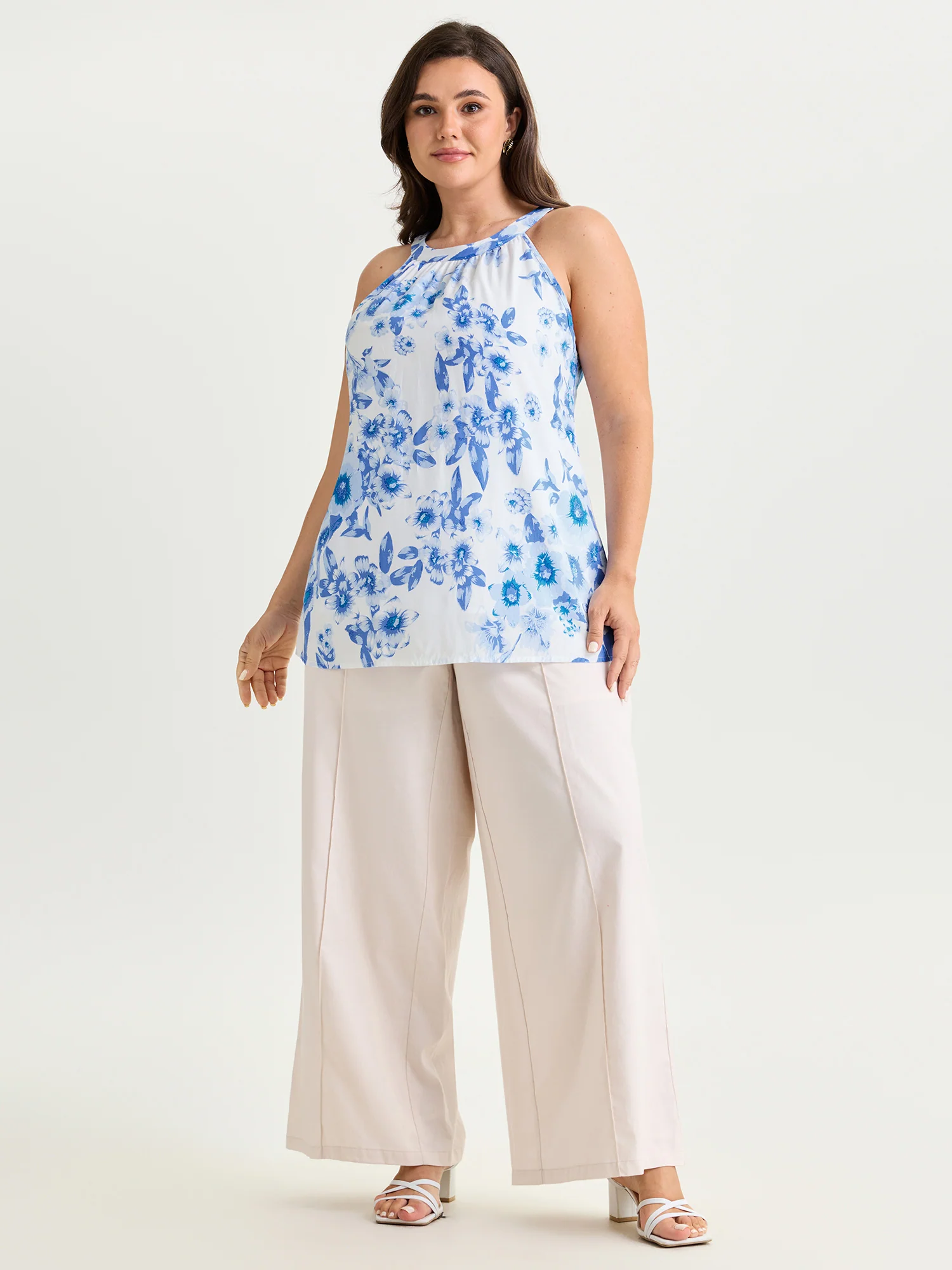 Floral Print Halter Neckline Tank Top - Image 4
