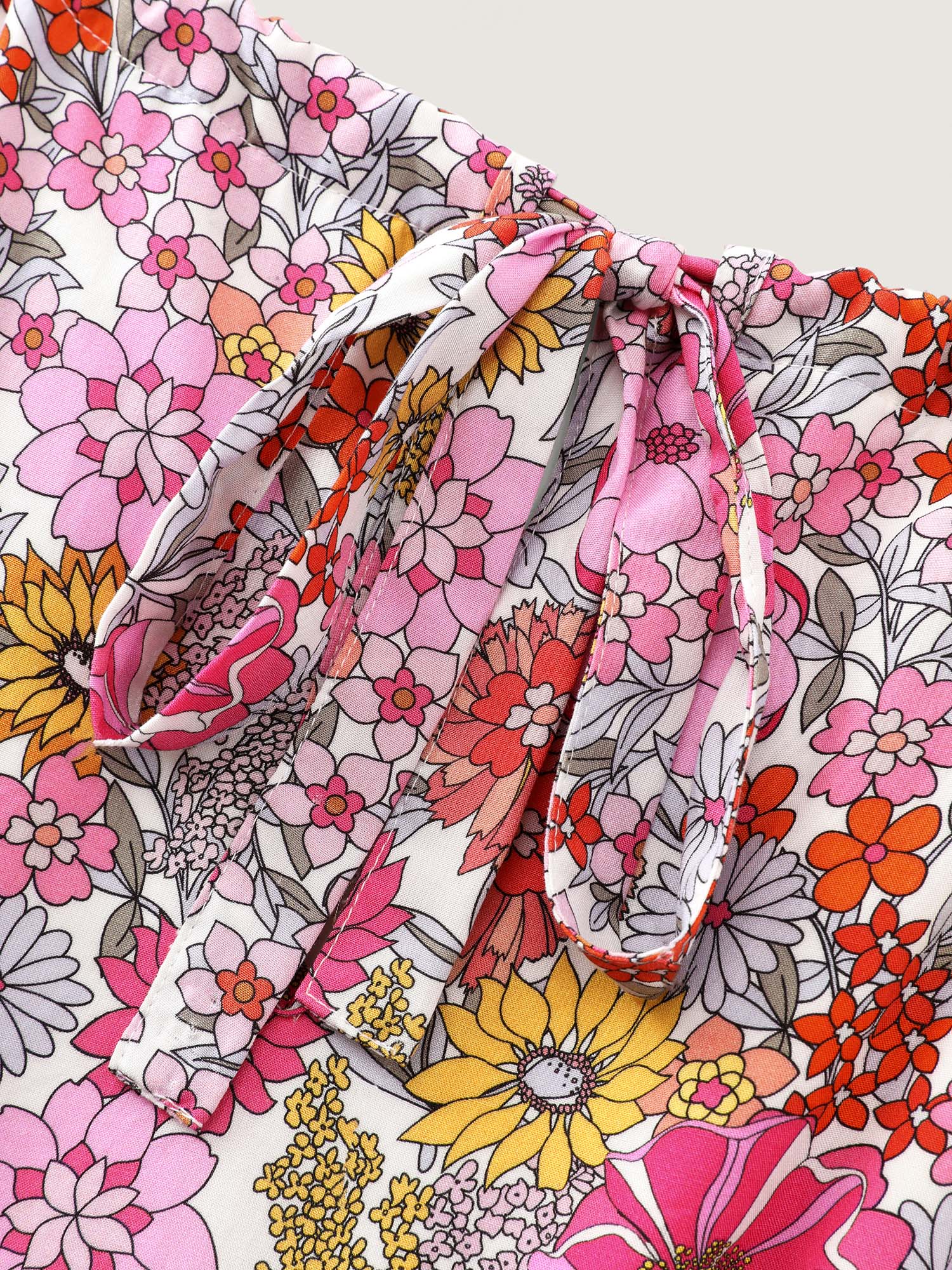 Floral Print Halter Neckline Waist-Tie Maxi Dress - Image 4