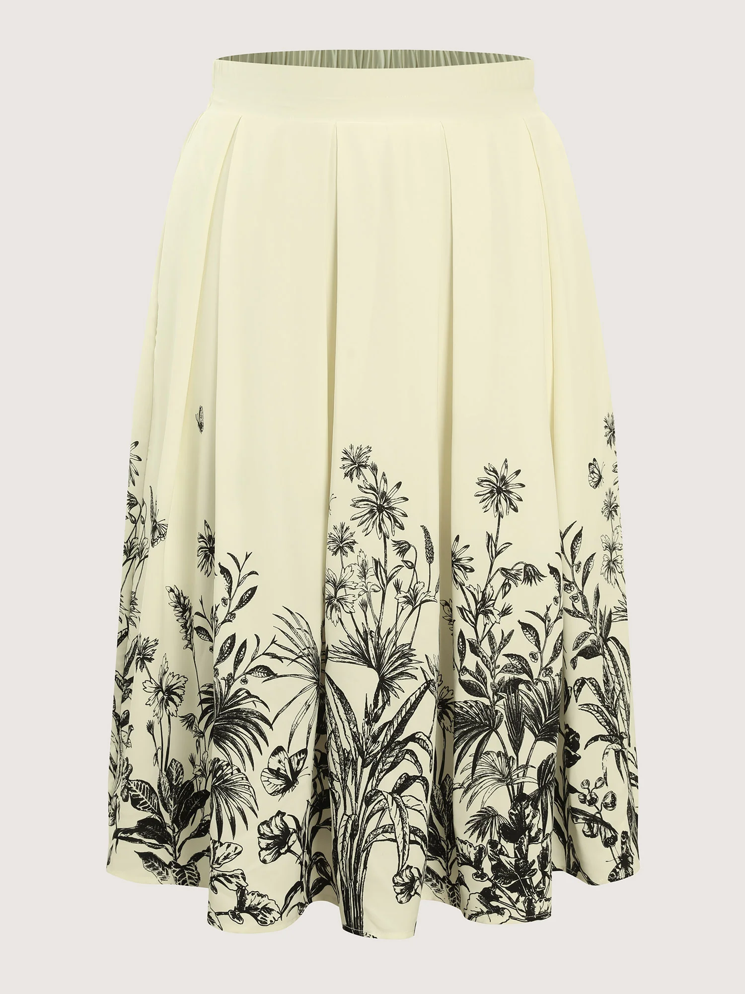 Floral Print Hem Pleated Maxi Skirt - Image 7
