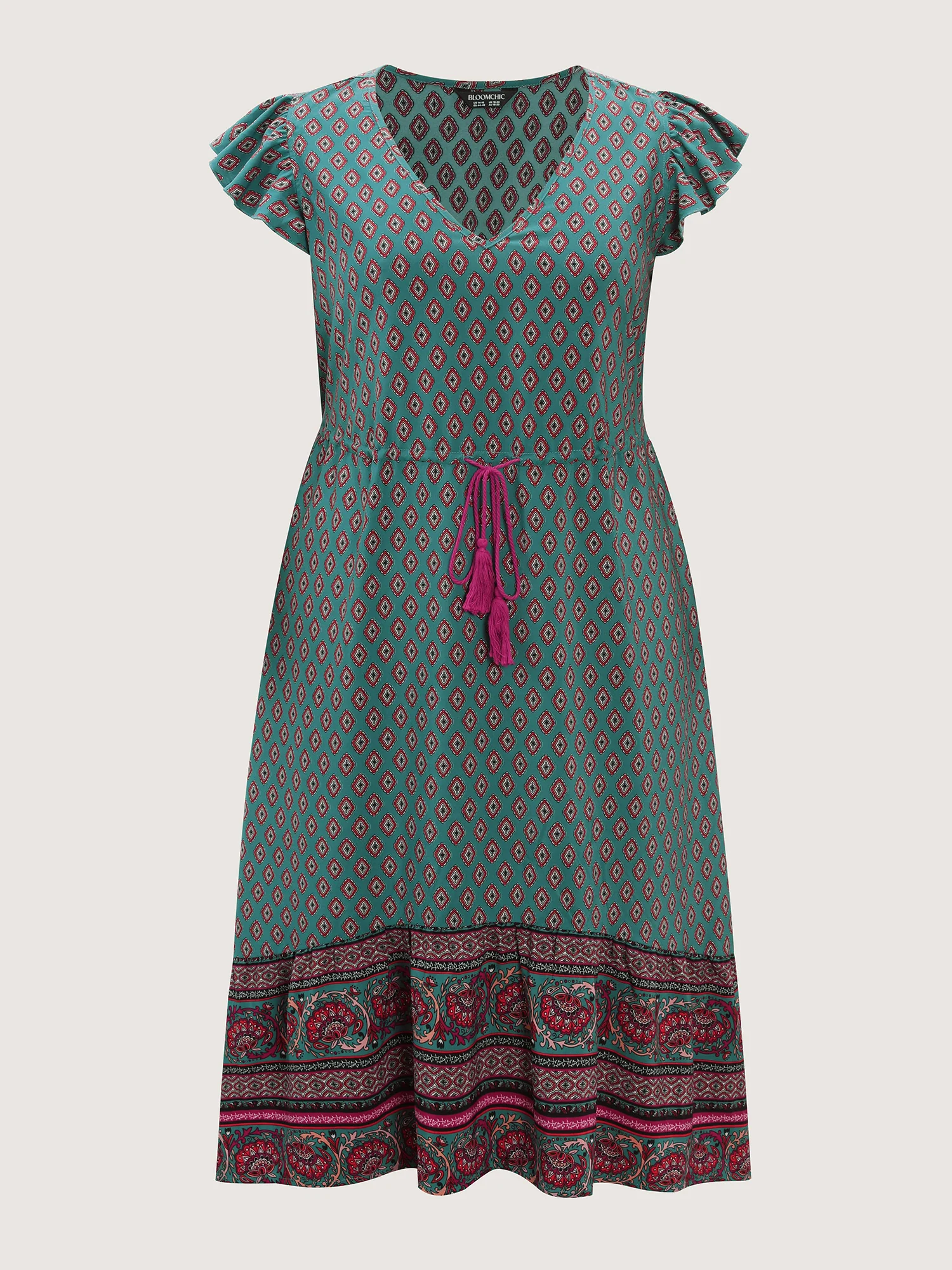 Floral Print High-Low Hem Midi Dress - Image 7
