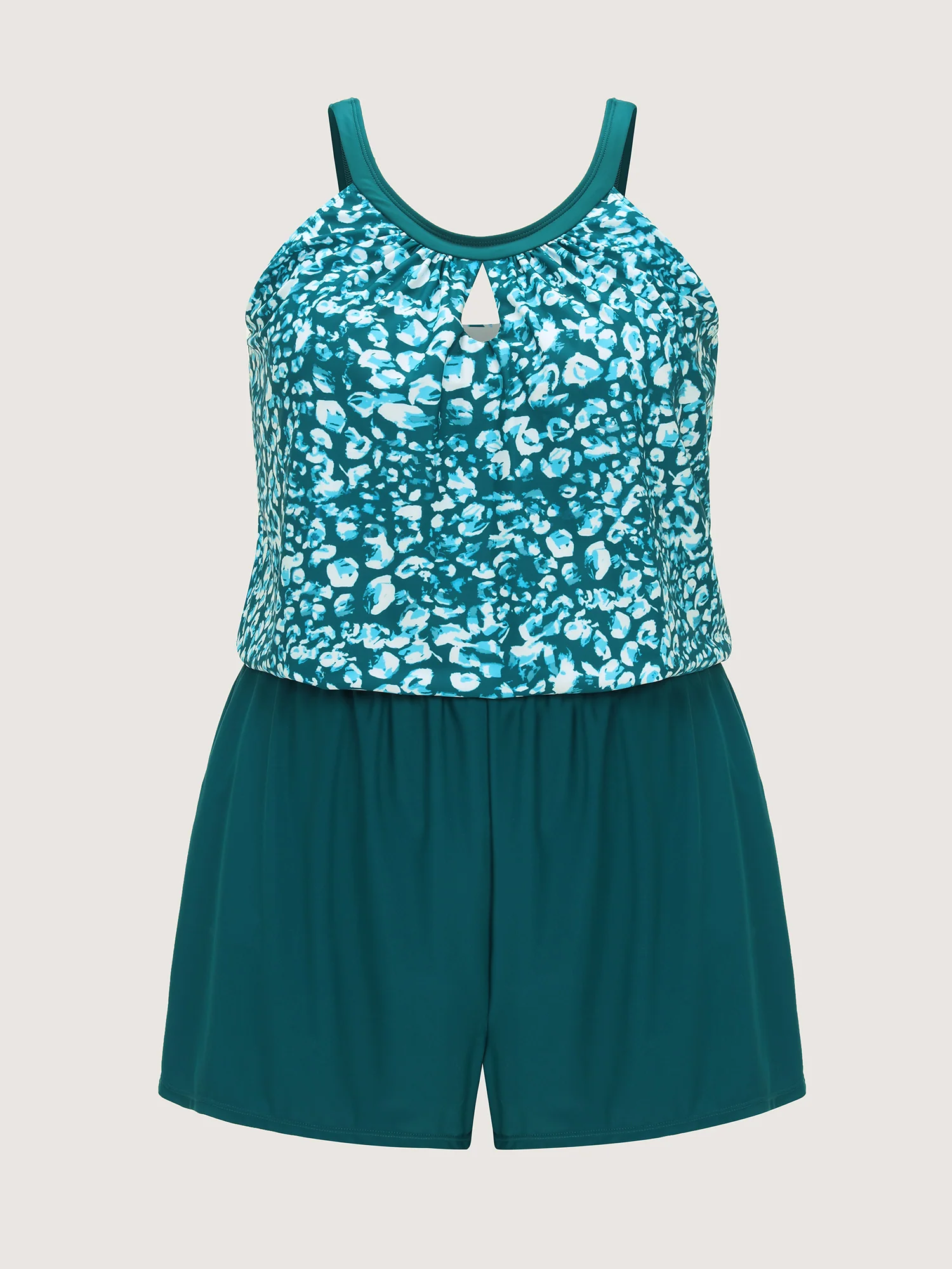 Floral Print Keyhole Neckline One-Piece Swimsuit - Image 8