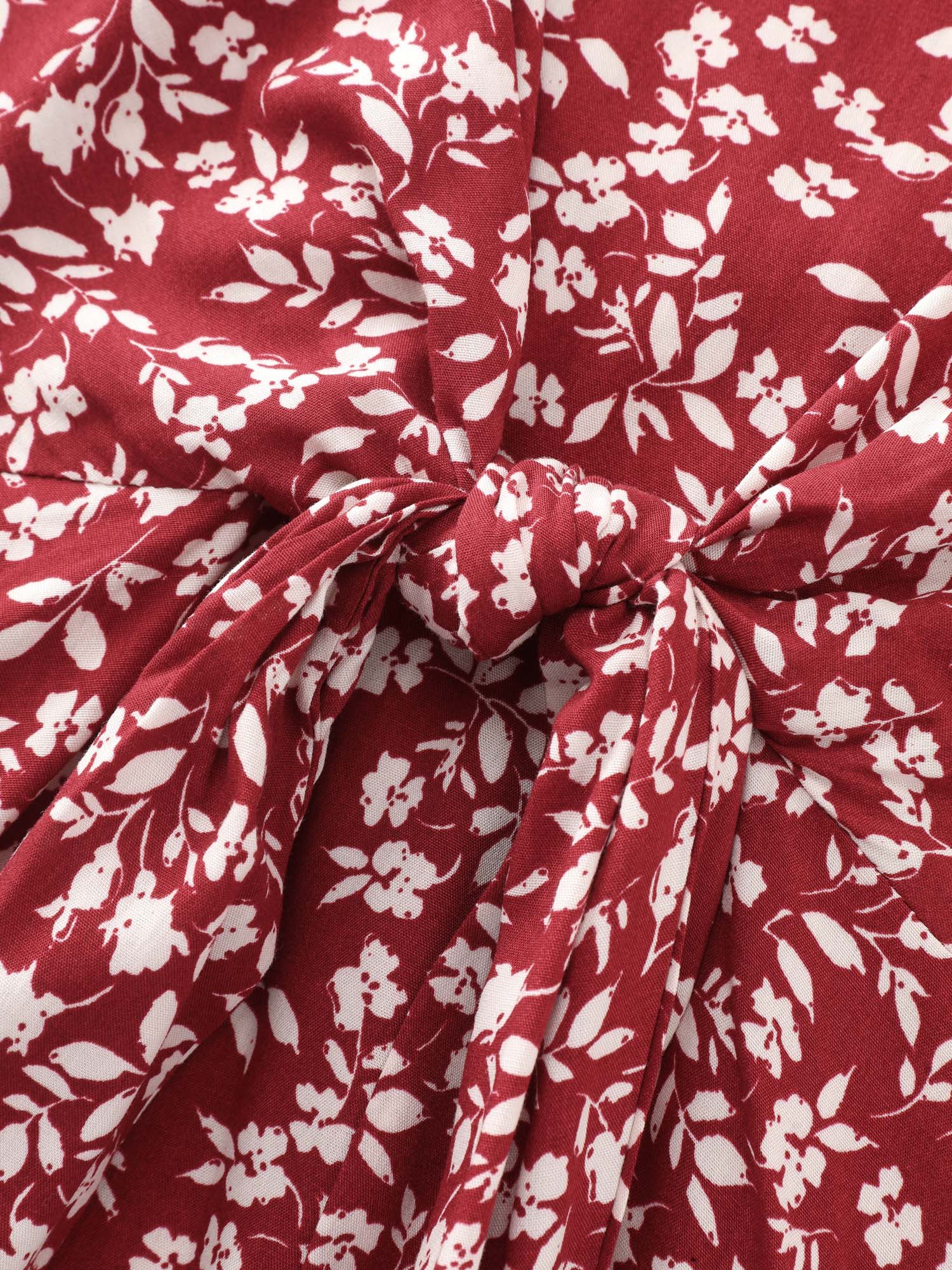 Floral Print Knotted Front Blouse - Image 5