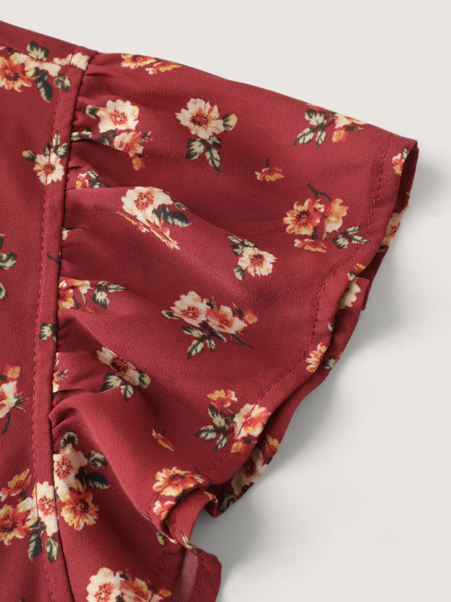 Floral Print Knotted Front-Tie Blouse - Image 6