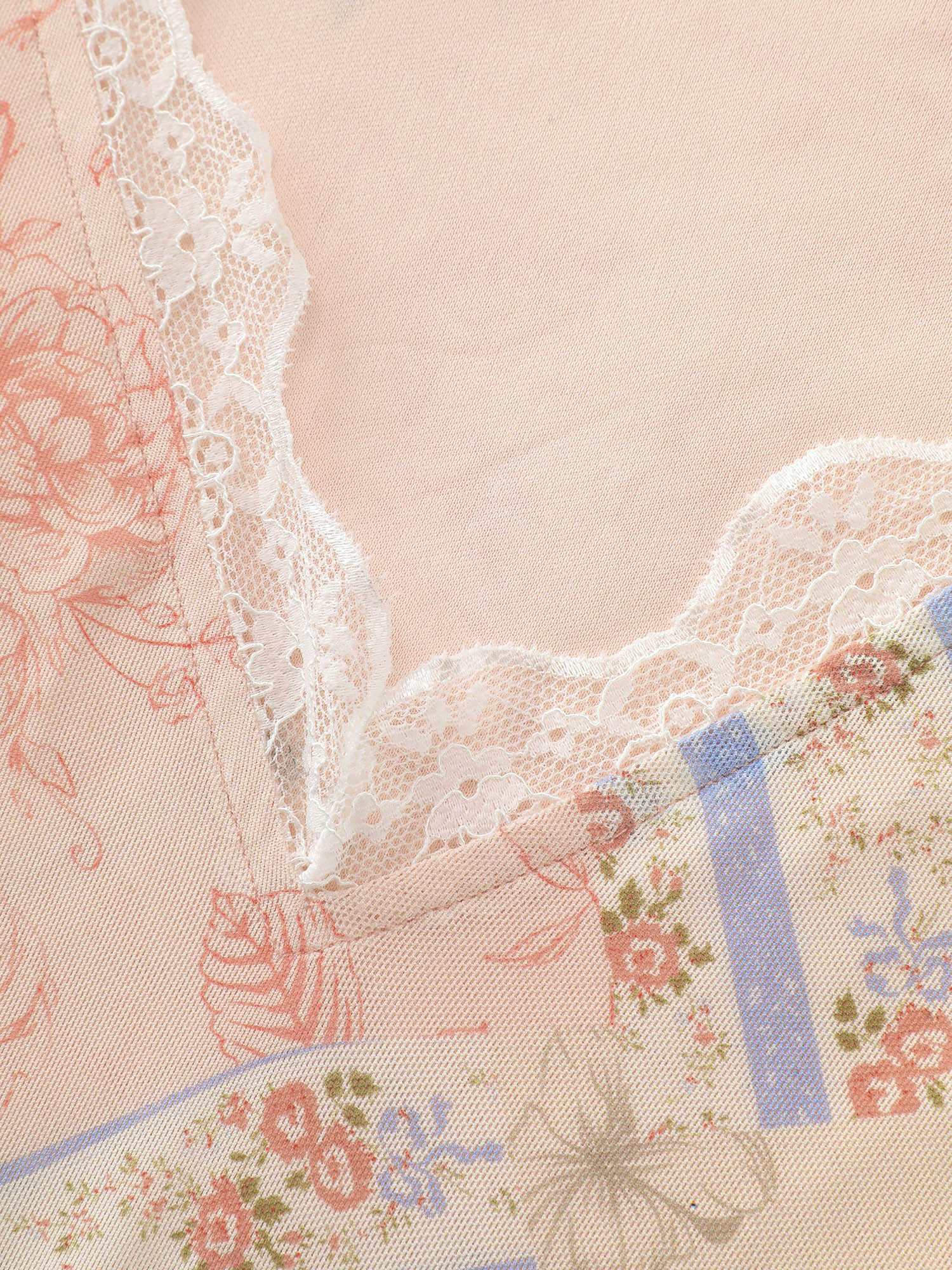 Floral Print Lace Asymmetrical Hem Blouse - Image 5
