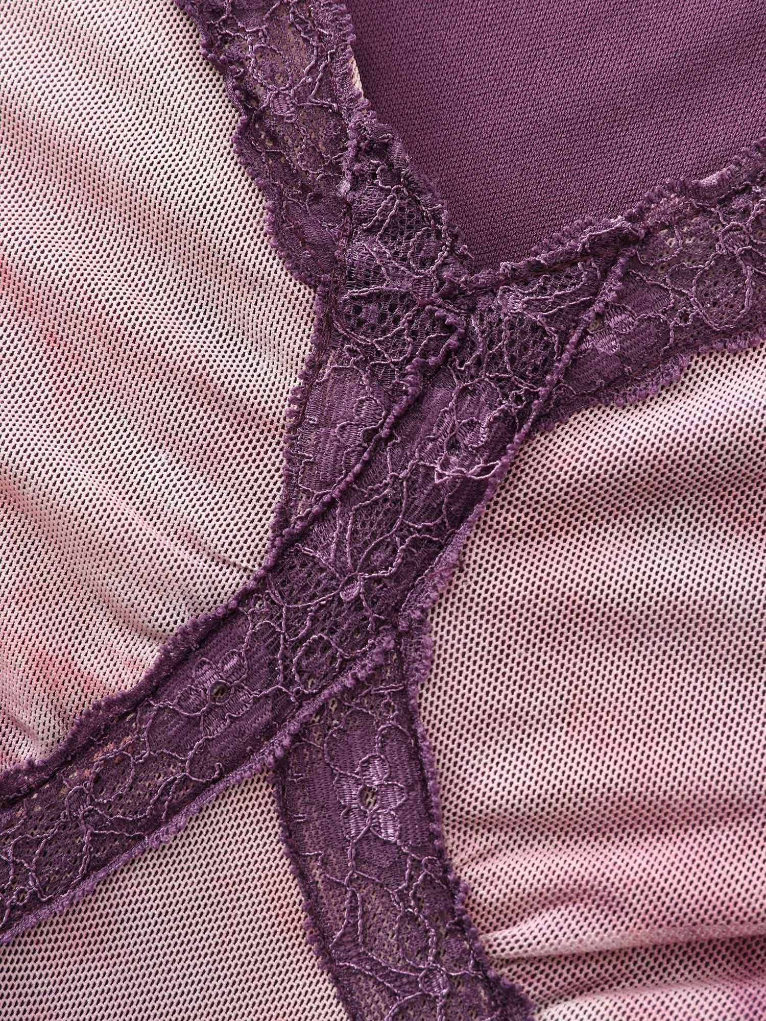 Floral Print Lace Detail Asymmetrical Tank Top - Image 5
