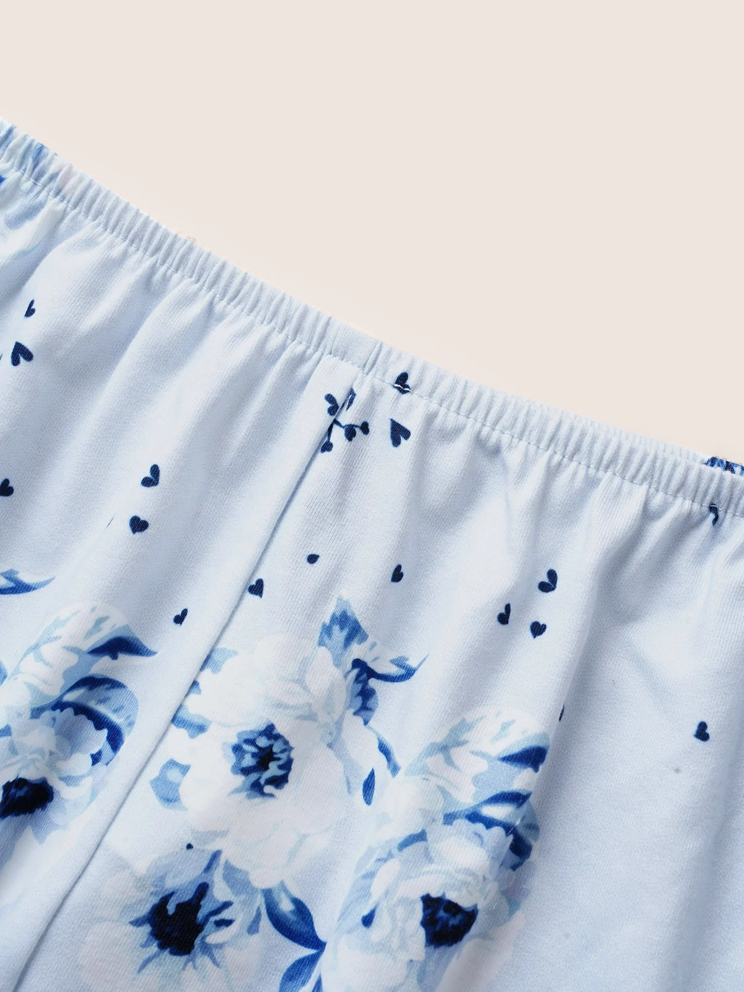 Floral Print Lace Patchwork Pajama Sets - Image 8