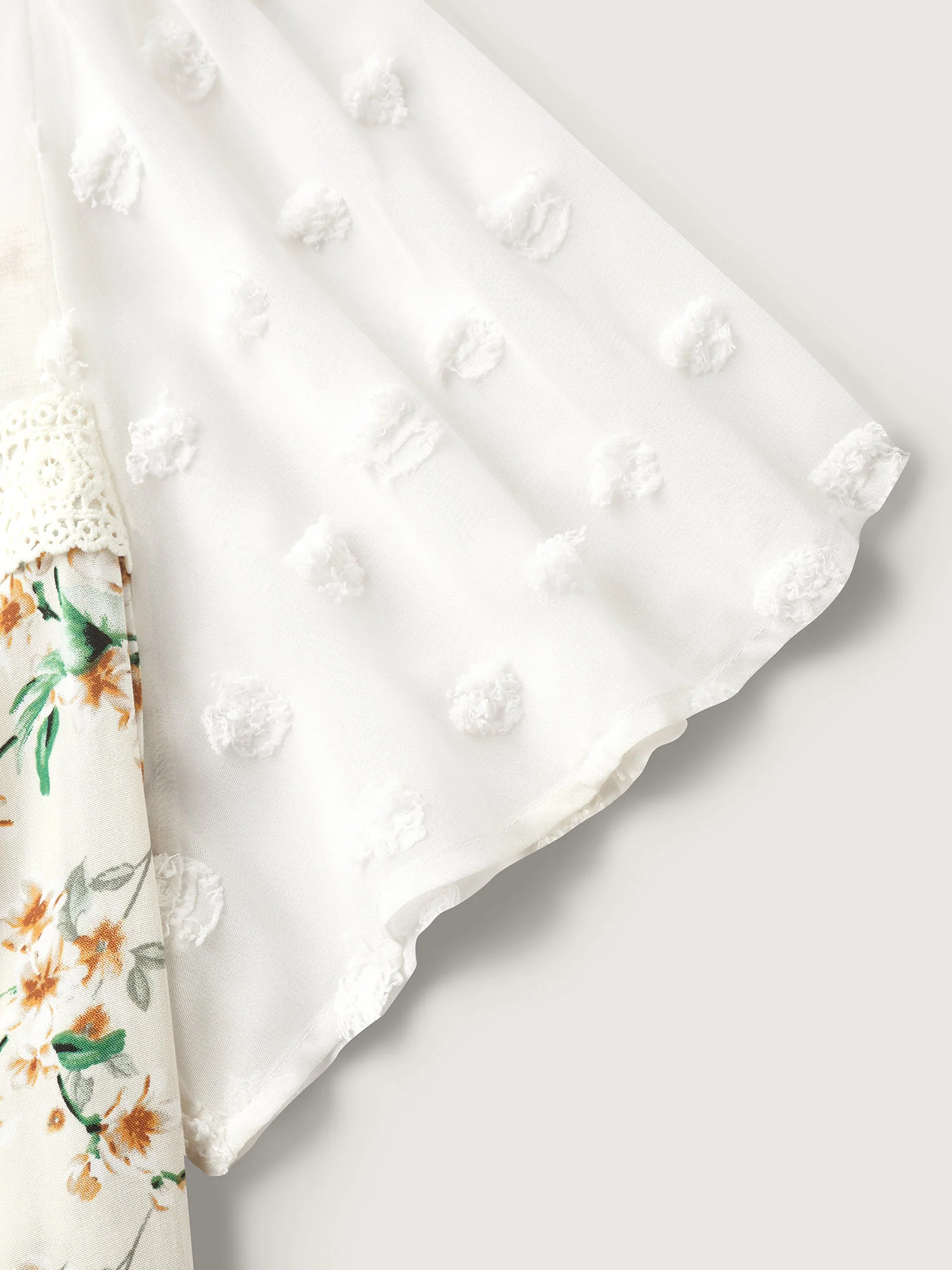Floral Print Lace Sheer Sleeve Blouse - Image 6