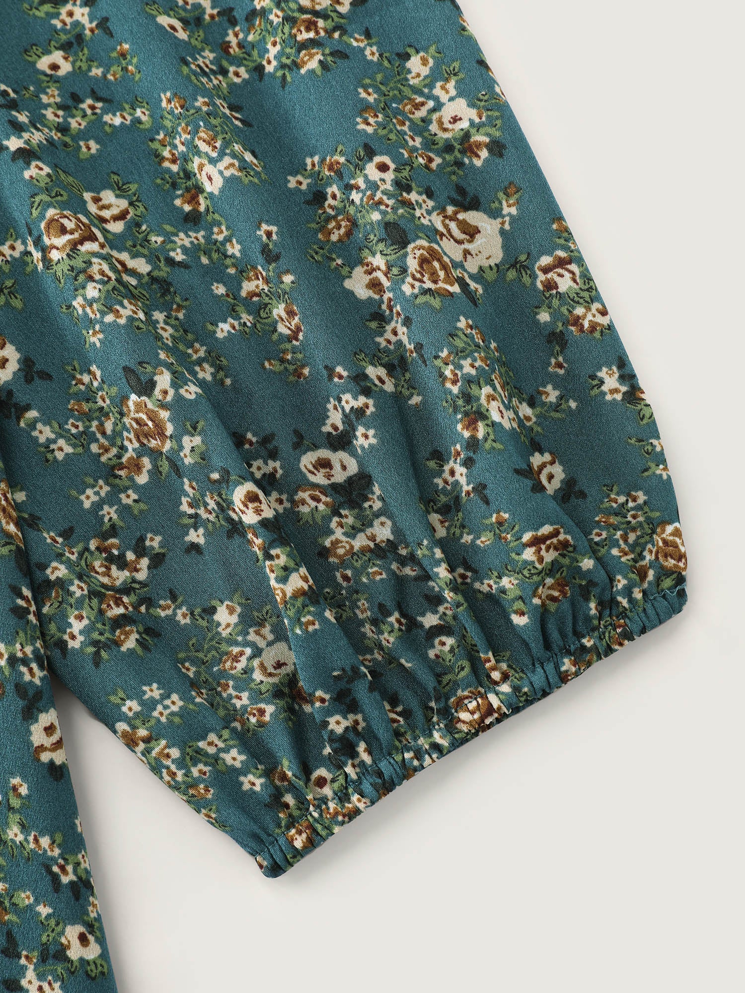 Floral Print Lace Trim Blouse - Image 6