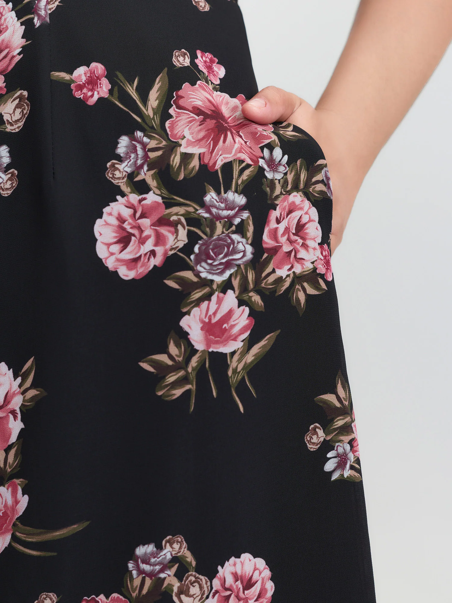 Floral Print Layered Contrast Jumpsuit - Image 4