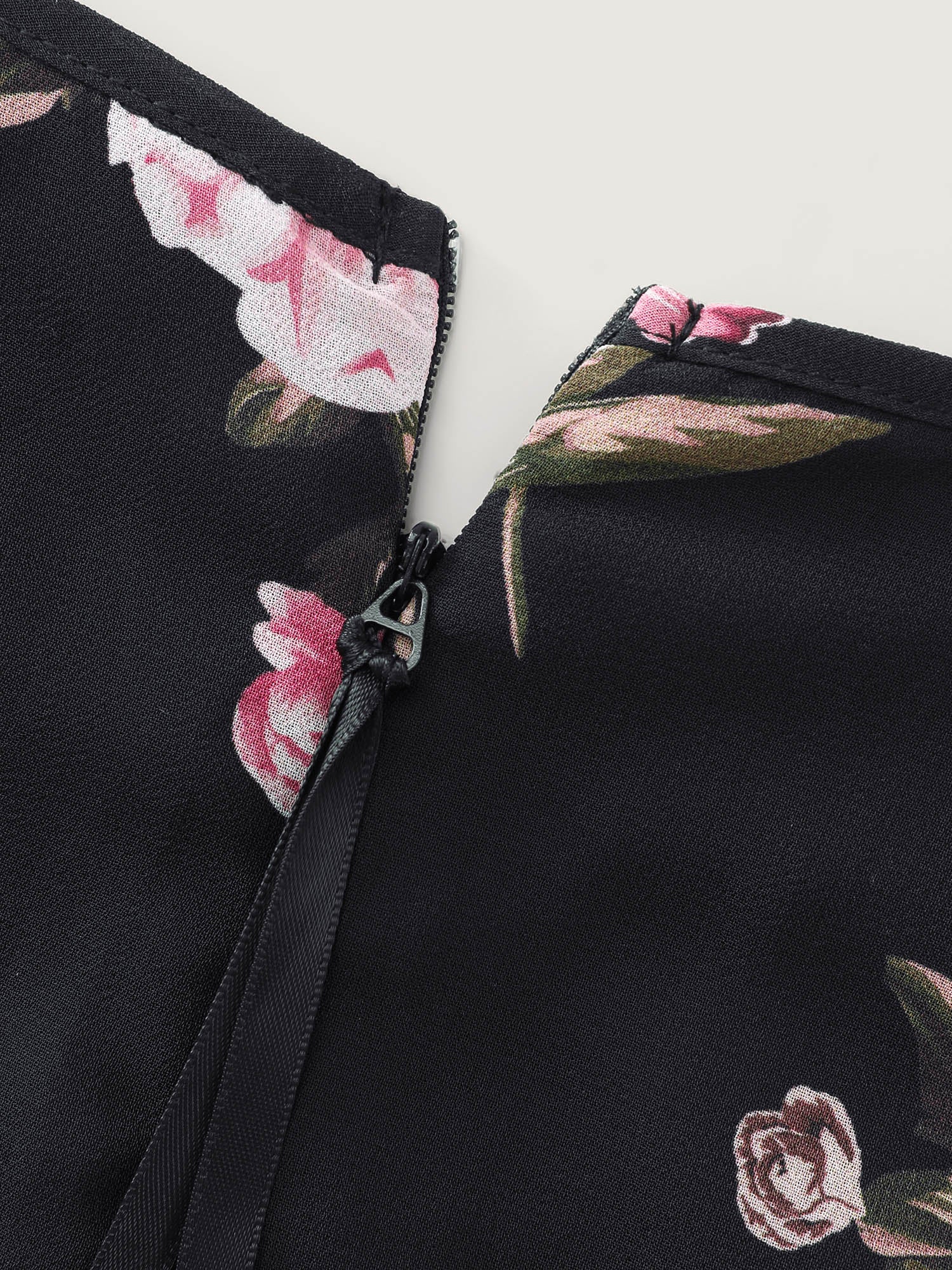 Floral Print Layered Contrast Jumpsuit - Image 6