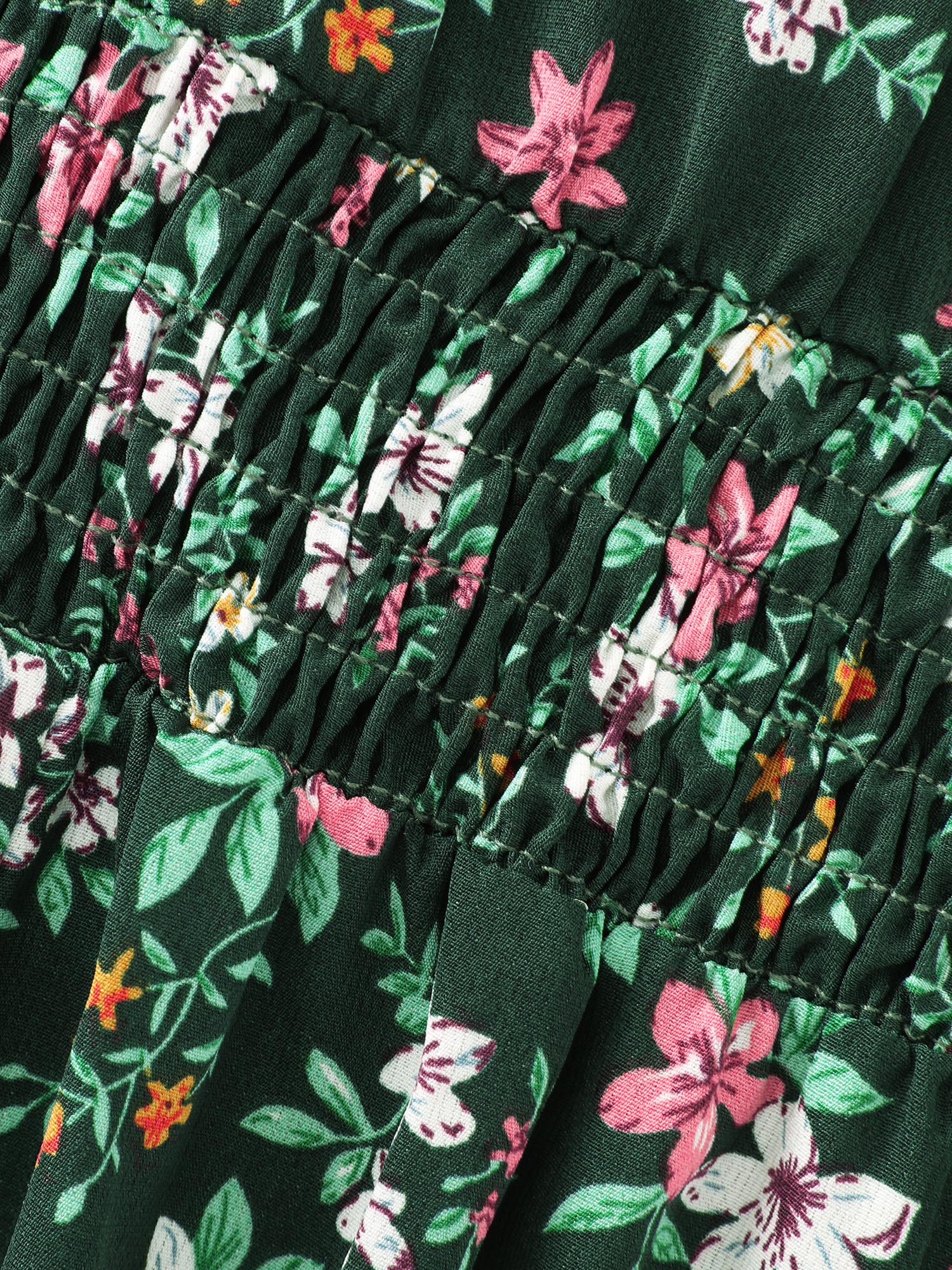 Floral Print Layered Ruffled Sleeve Mini Dress - Image 6