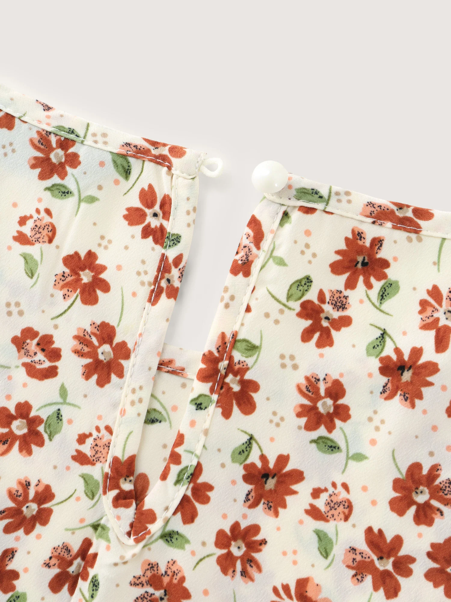 Floral Print Layered Sleeve Round Neck Blouse - Image 5