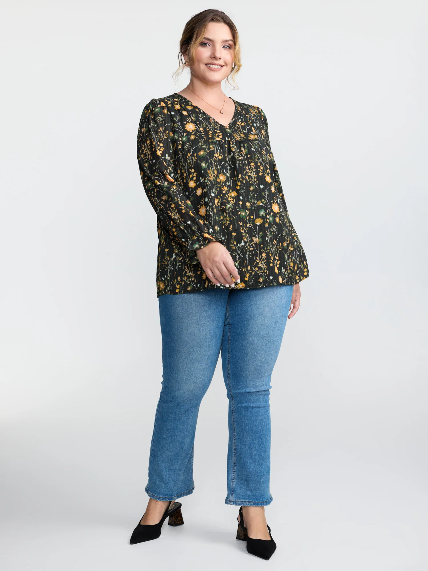 Floral Print Long Sleeve Blouse - Image 10