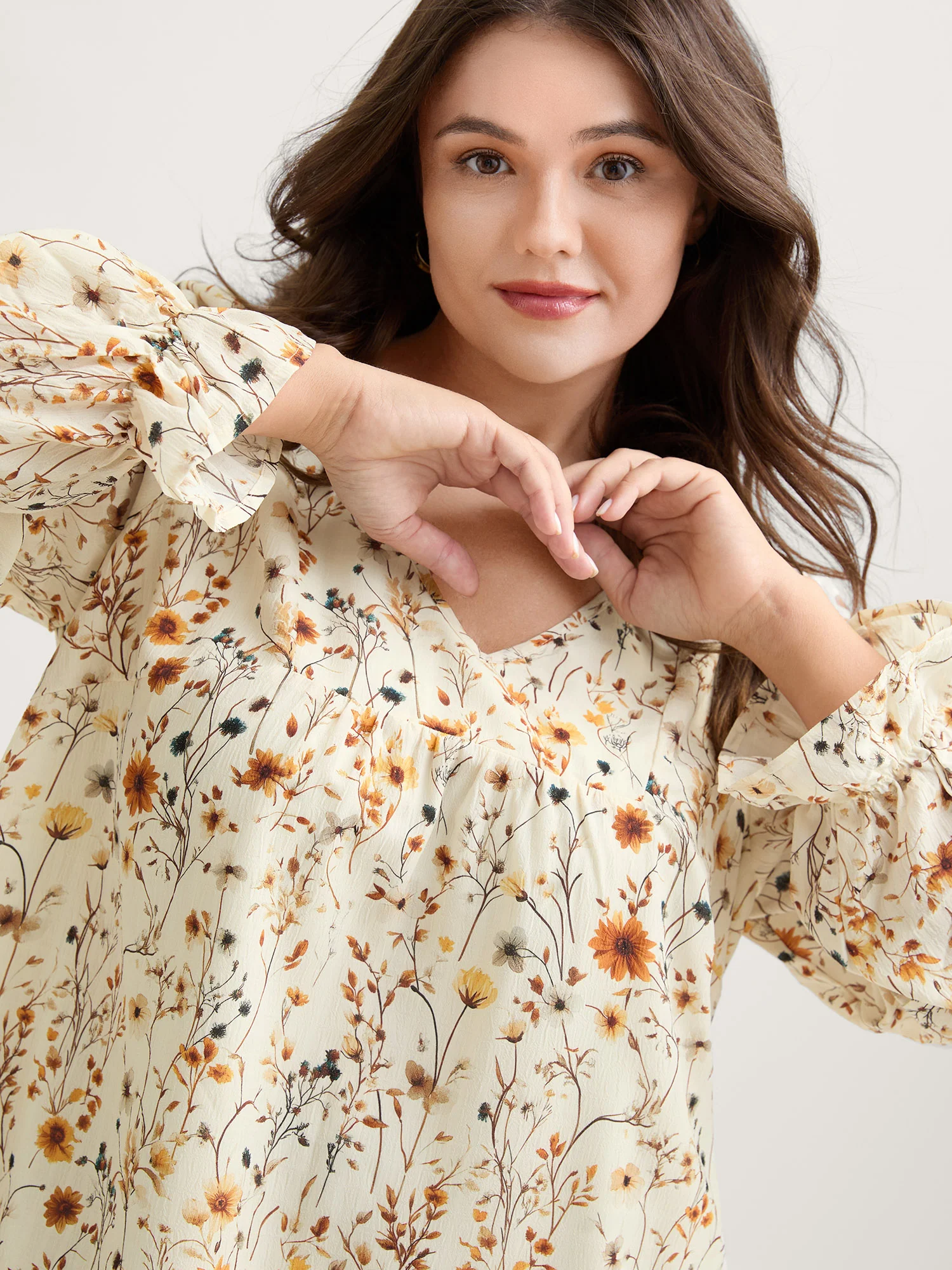 Floral Print Long Sleeve Blouse - Image 2