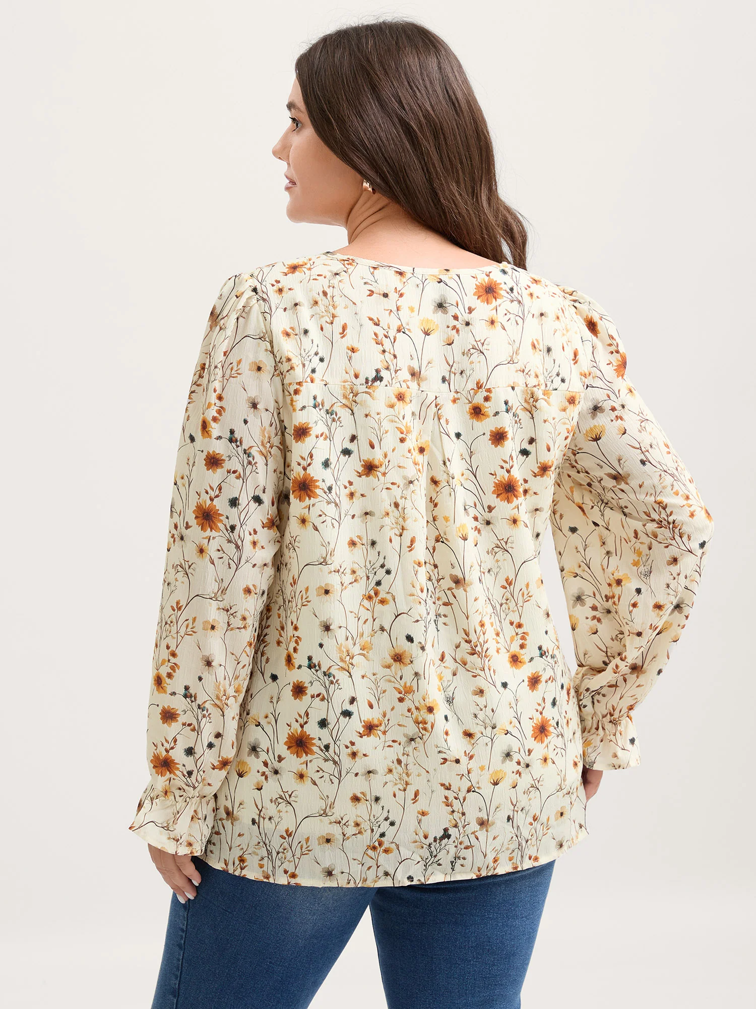 Floral Print Long Sleeve Blouse - Image 4