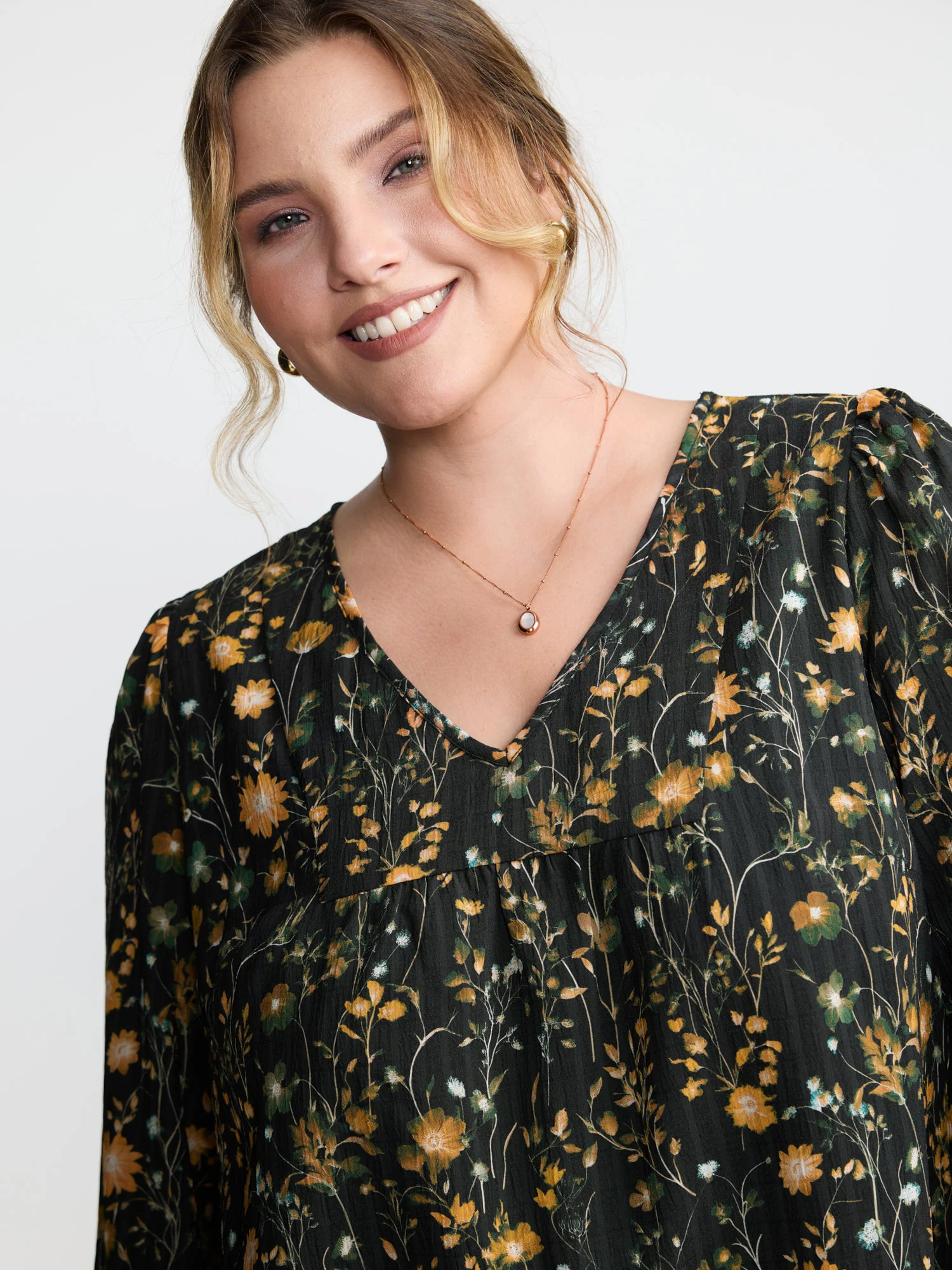 Floral Print Long Sleeve Blouse - Image 8