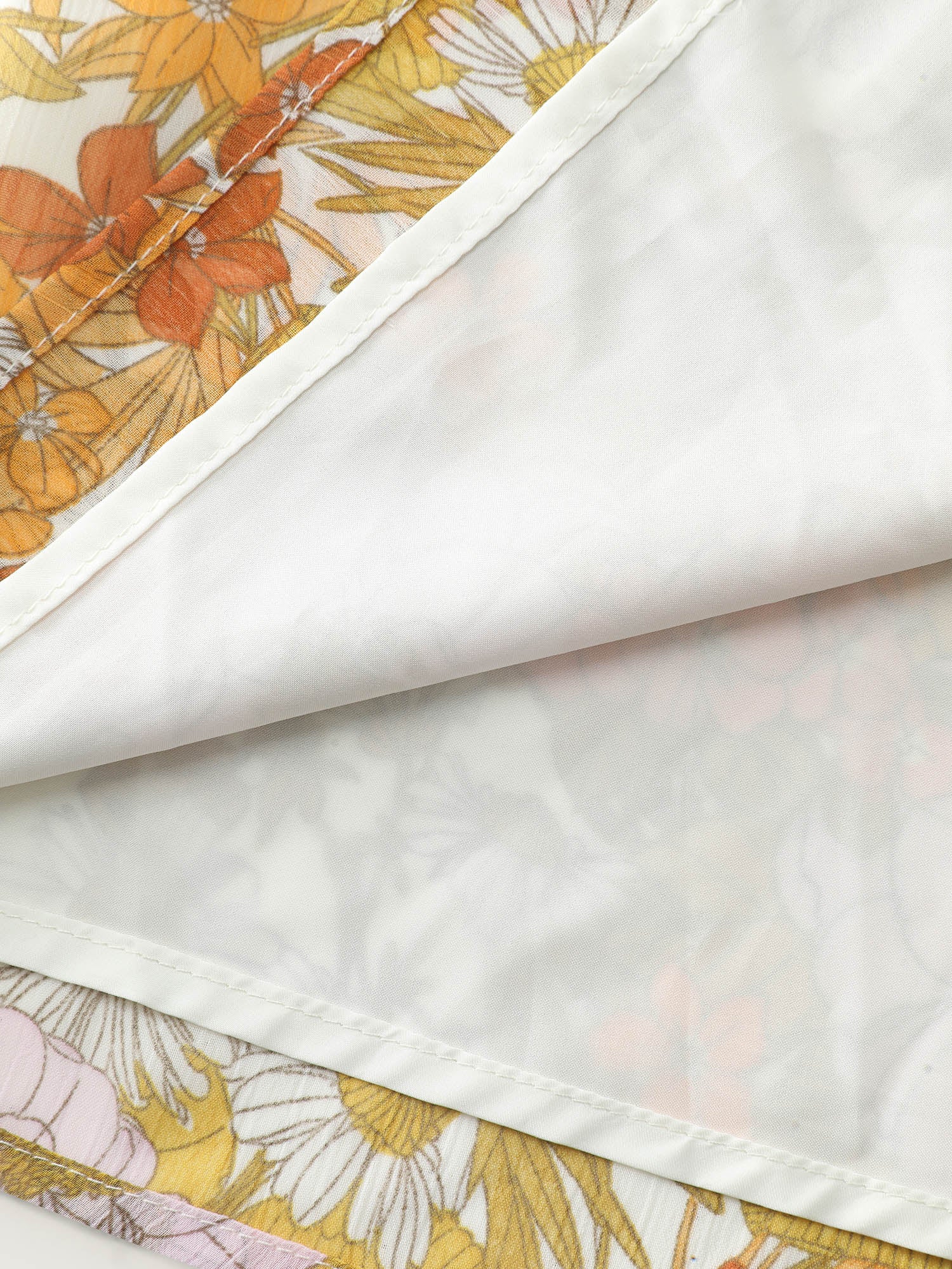 Floral Print Lotus Leaf Neckline Blouse - Image 6