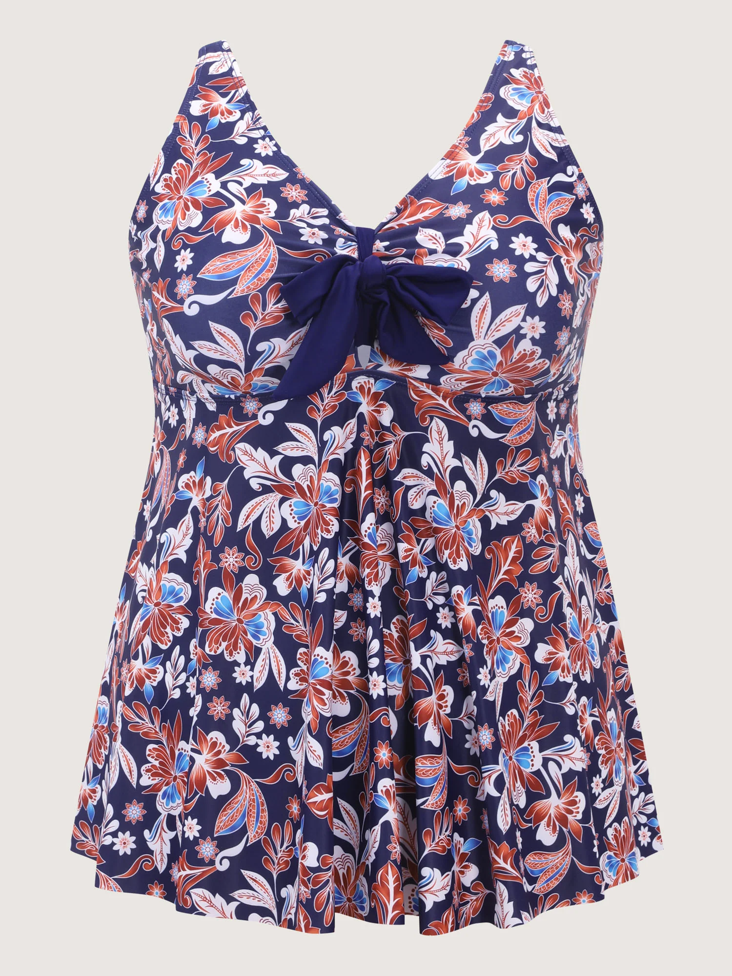 Floral Print Neck-Ribbon Swim Top - Image 7
