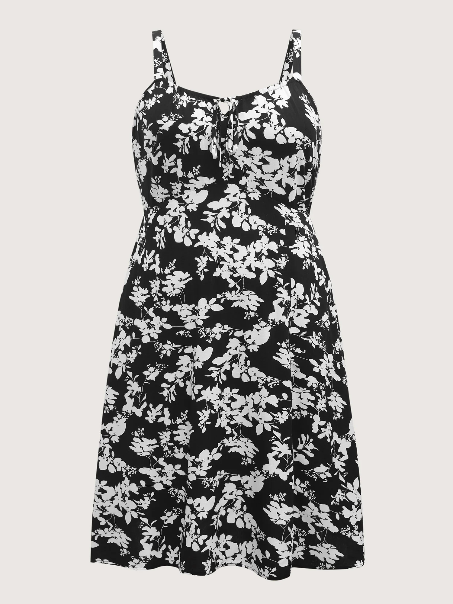 Floral Print Neck Tie Midi Dress - Image 7