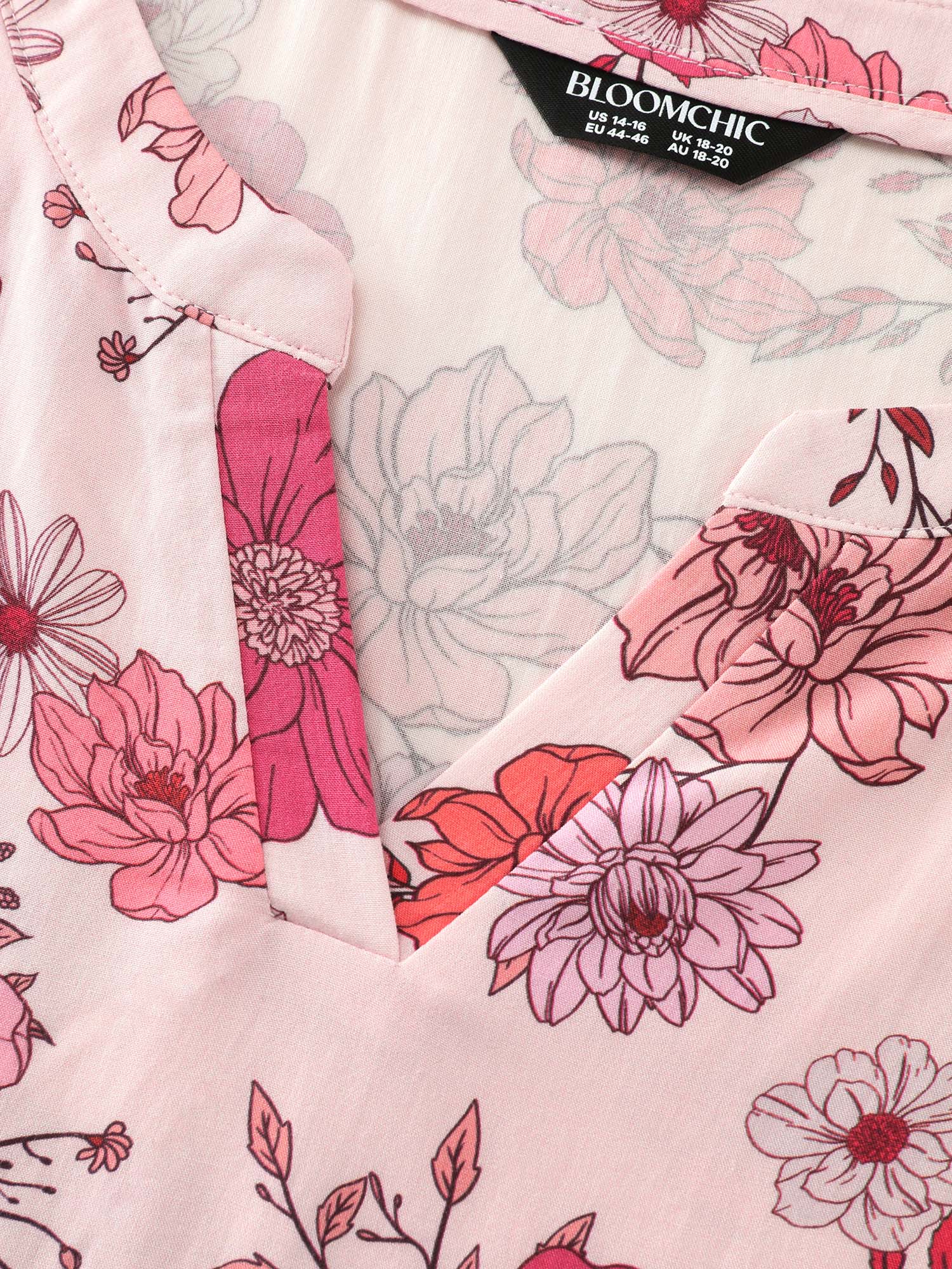 Floral Print Notched Collar Blouse - Image 5