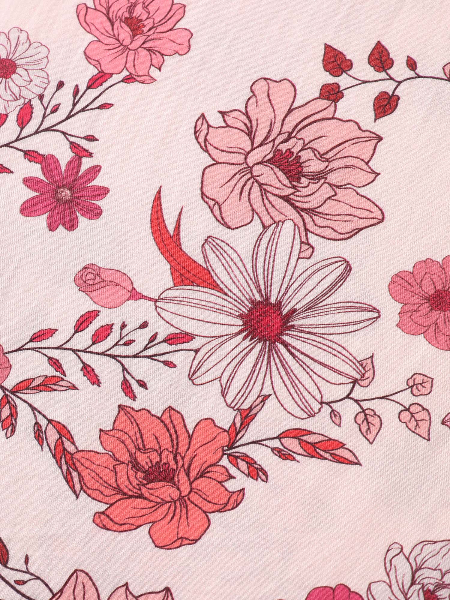 Floral Print Notched Collar Blouse - Image 6