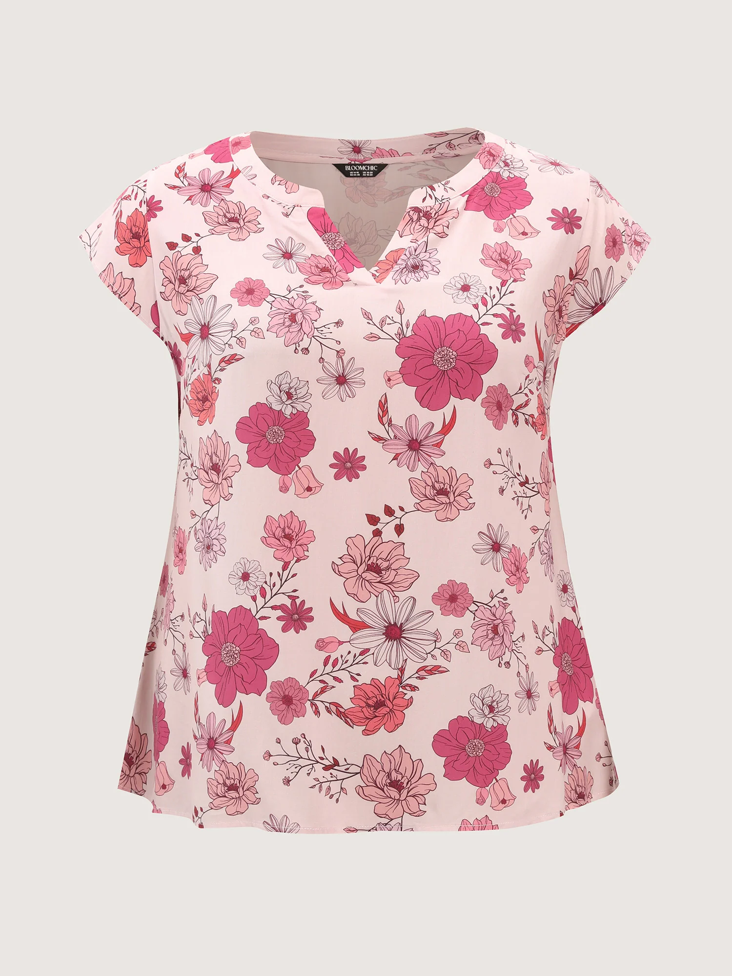 Floral Print Notched Collar Blouse - Image 7