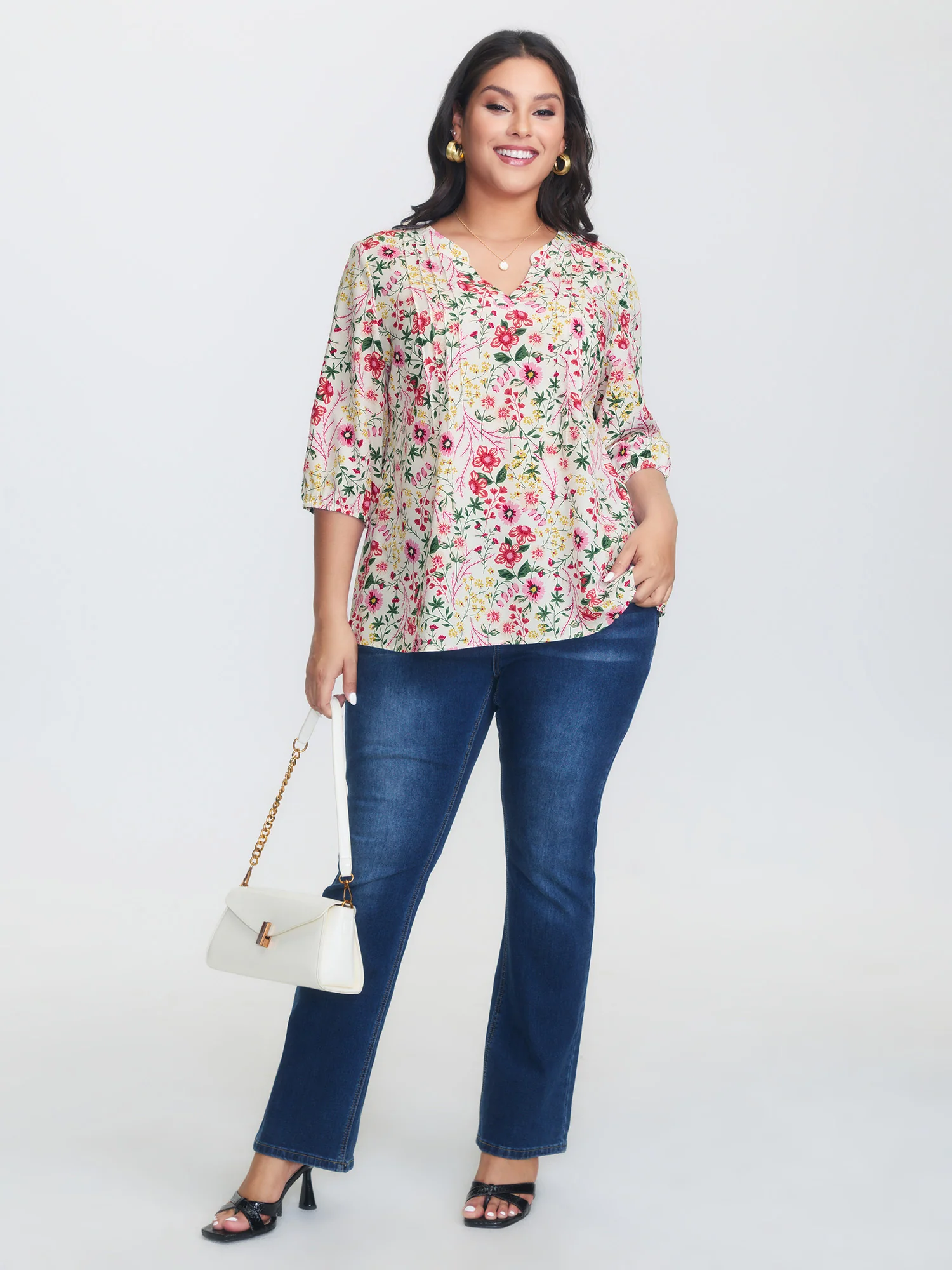 Floral Print Notched Collar Shirt - Image 7