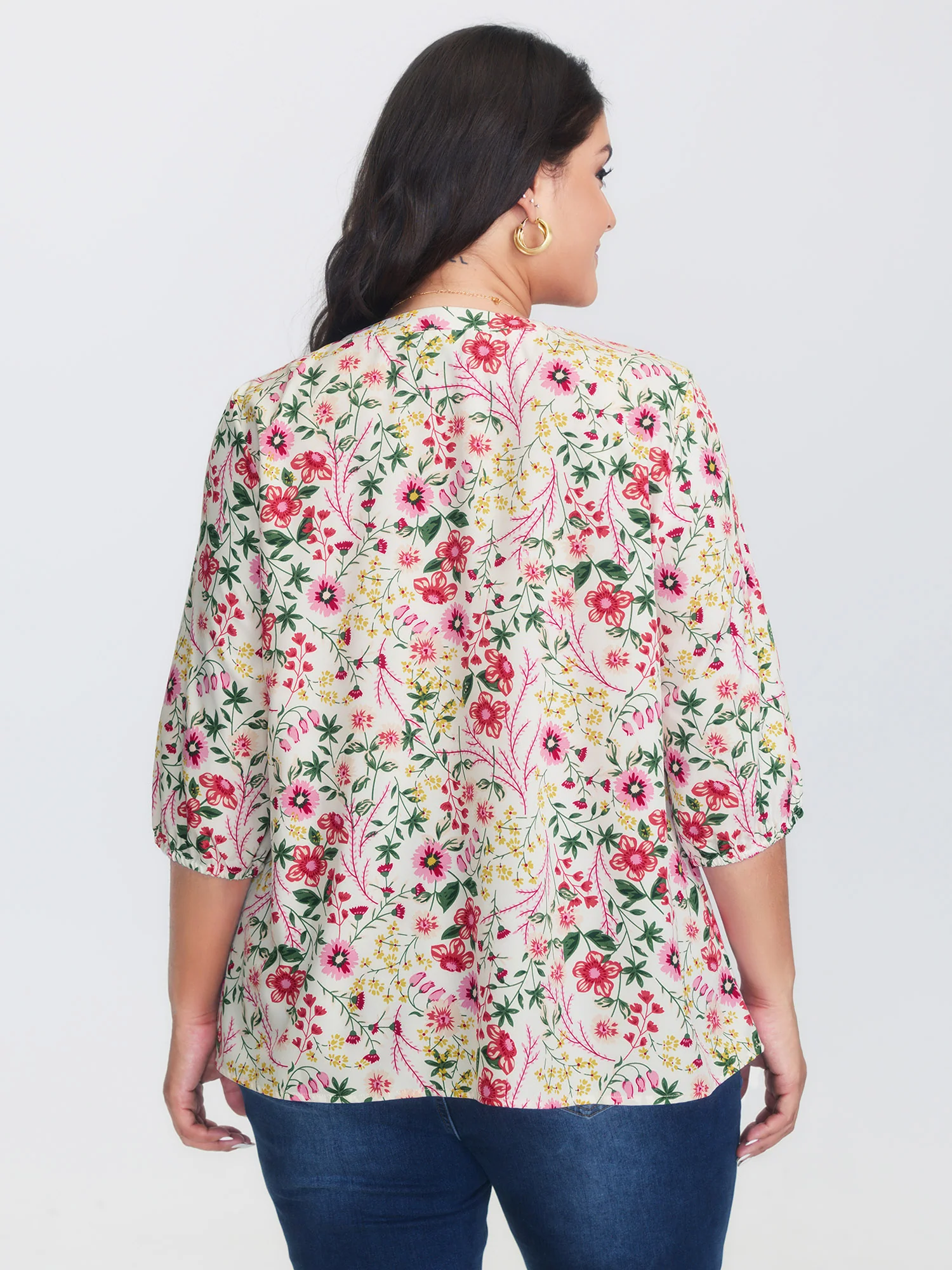 Floral Print Notched Collar Shirt - Image 8