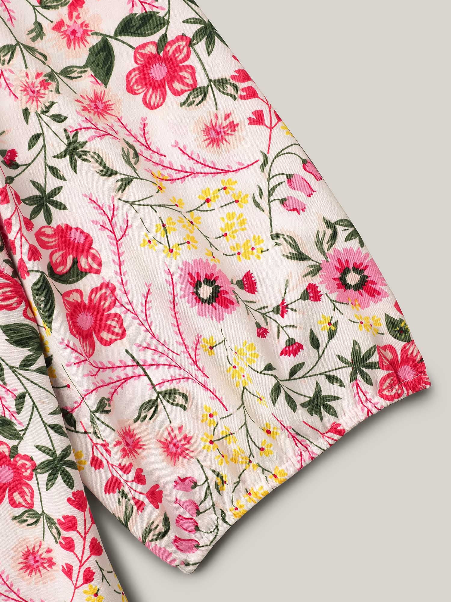 Floral Print Notched Collar Shirt - Image 9