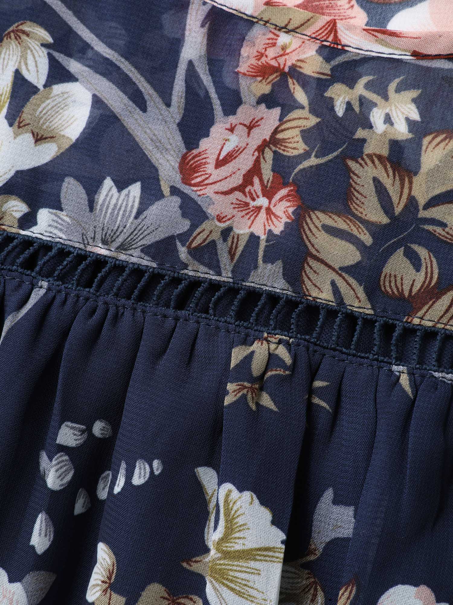 Floral Print Off-Shoulder Lace Blouse - Image 5