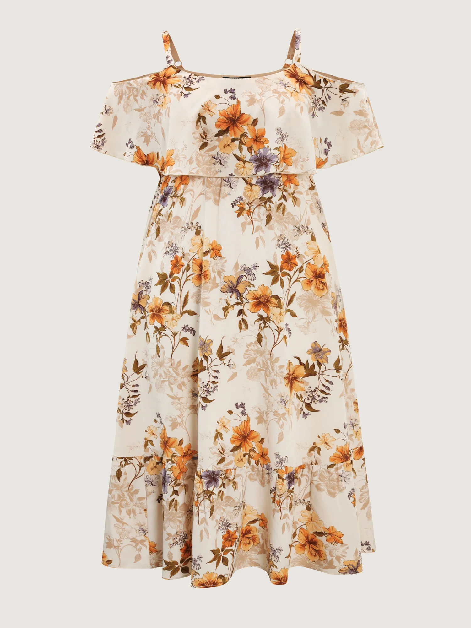 Floral Print Off-Shoulder Midi Dress - Image 7