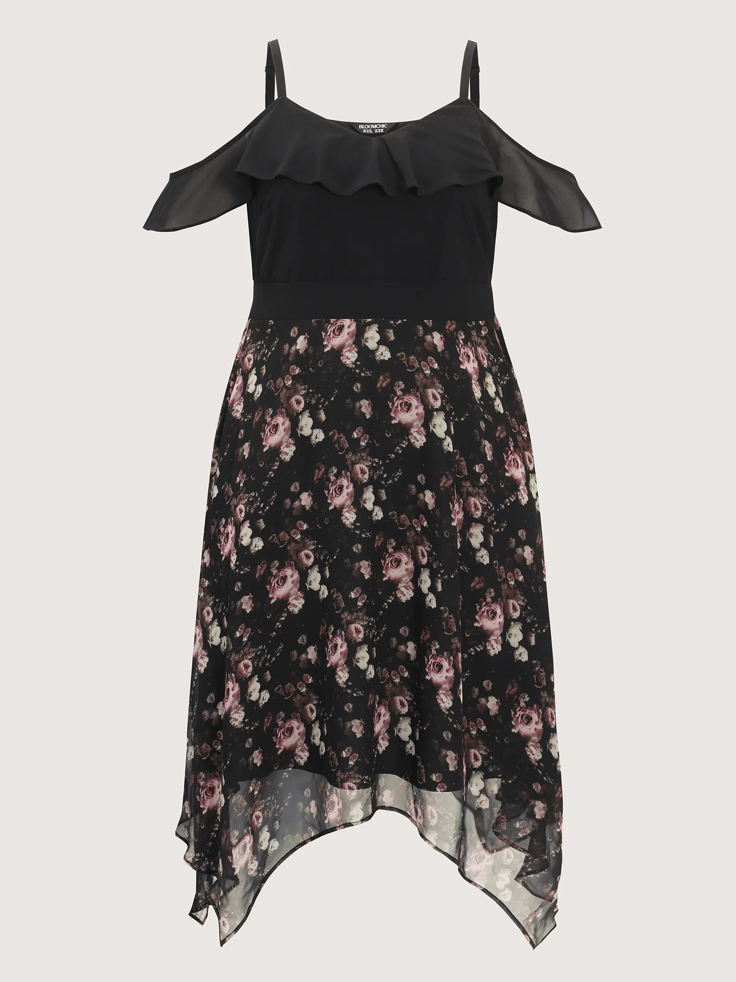 Floral Print Off-Shoulder Ruffled Midi Dress - Image 7