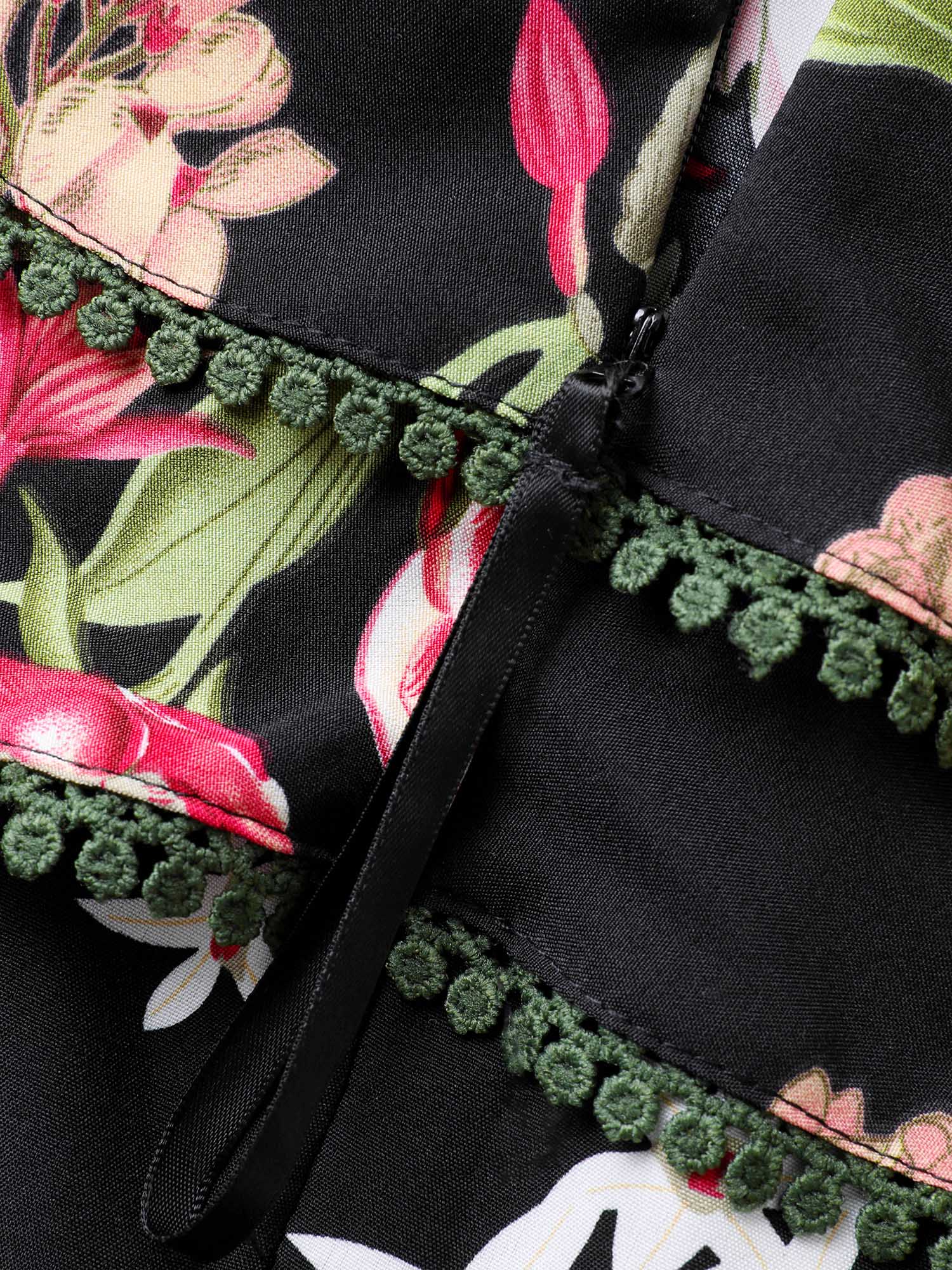 Floral Print Off-Shoulder Wide-Leg Jumpsuit - Image 6