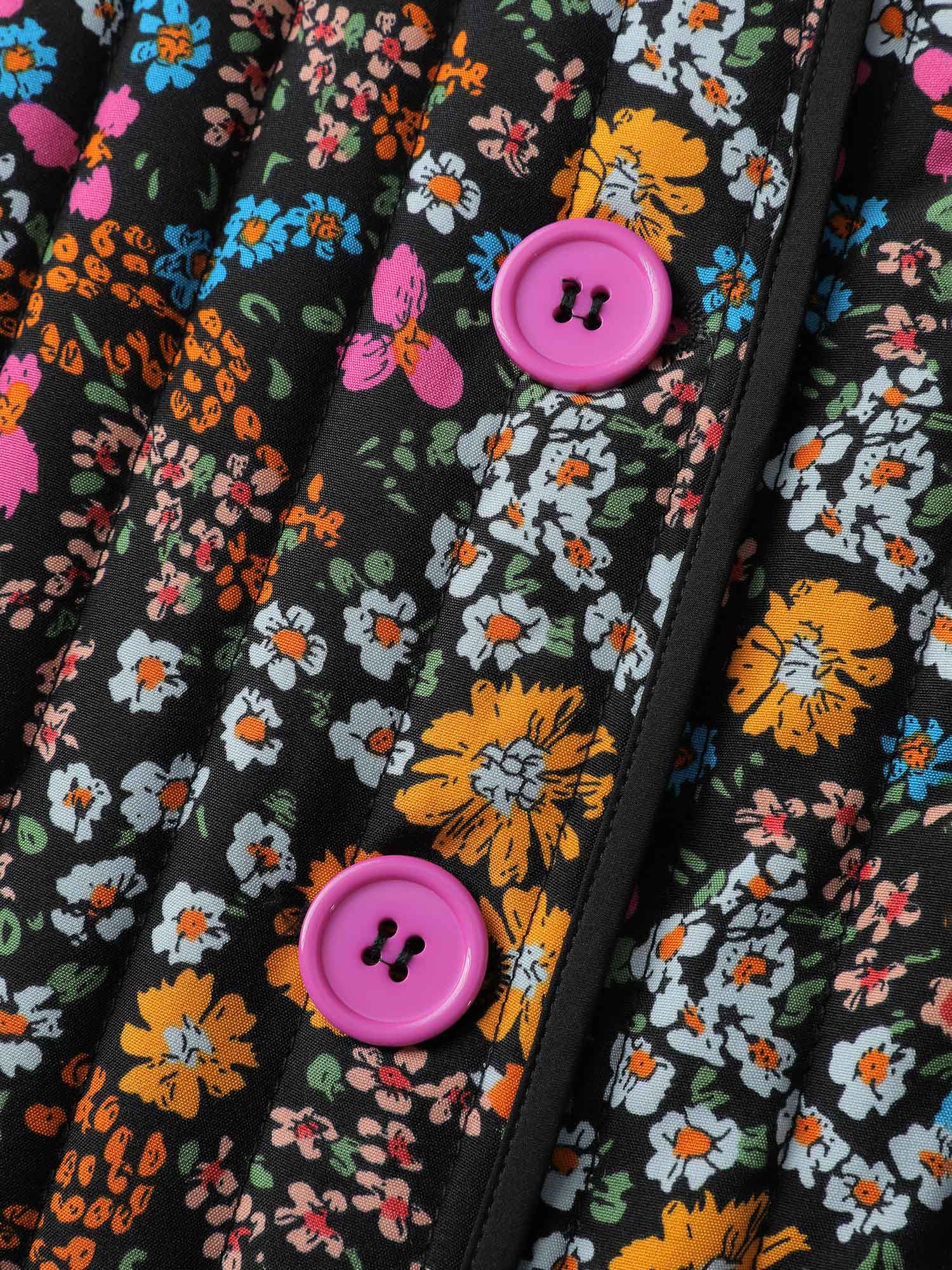 Floral Print Pocket Quilted Jacket - Image 6