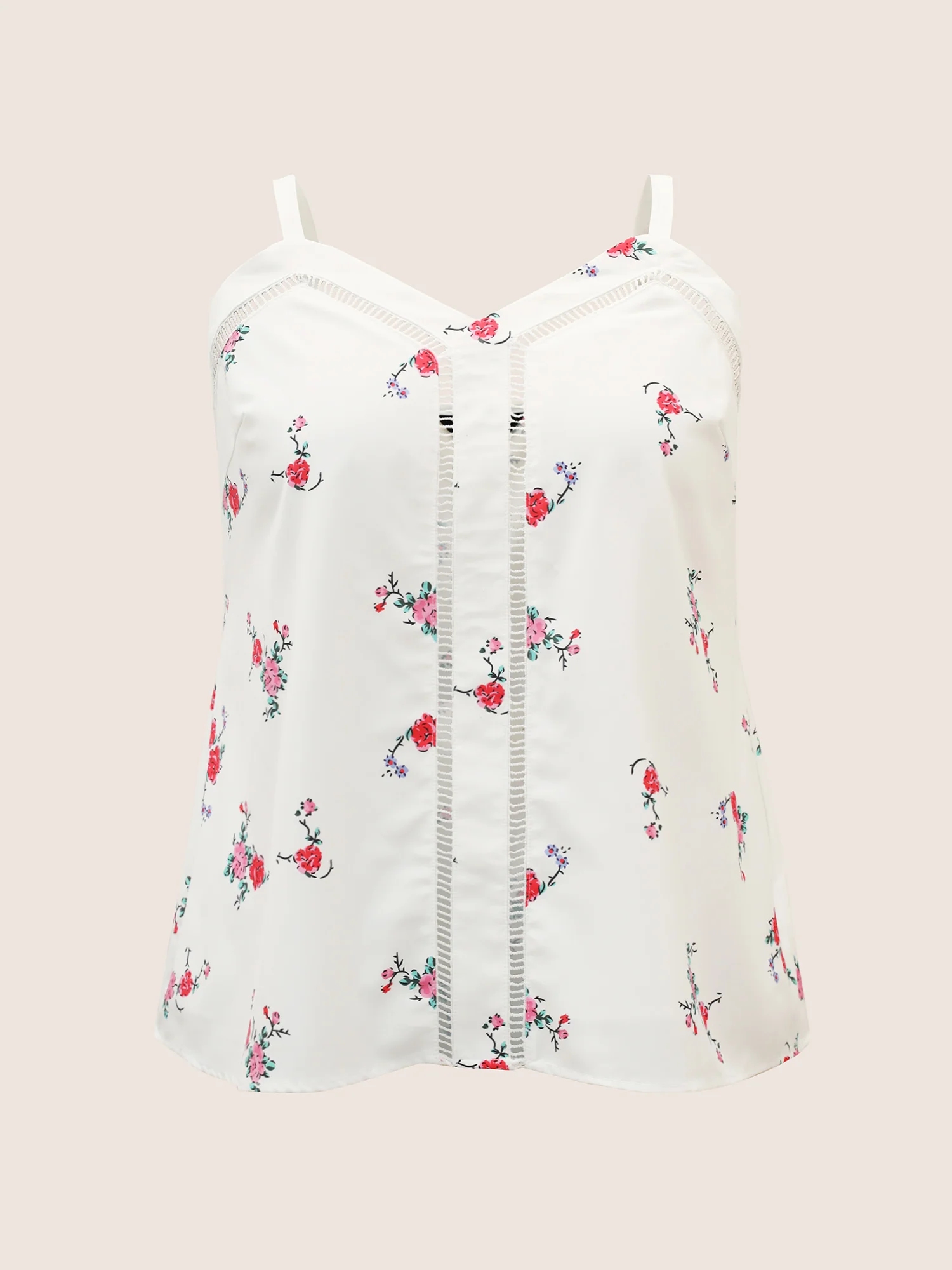 Floral Print Patchwork Cut Out Cami Top - Image 7
