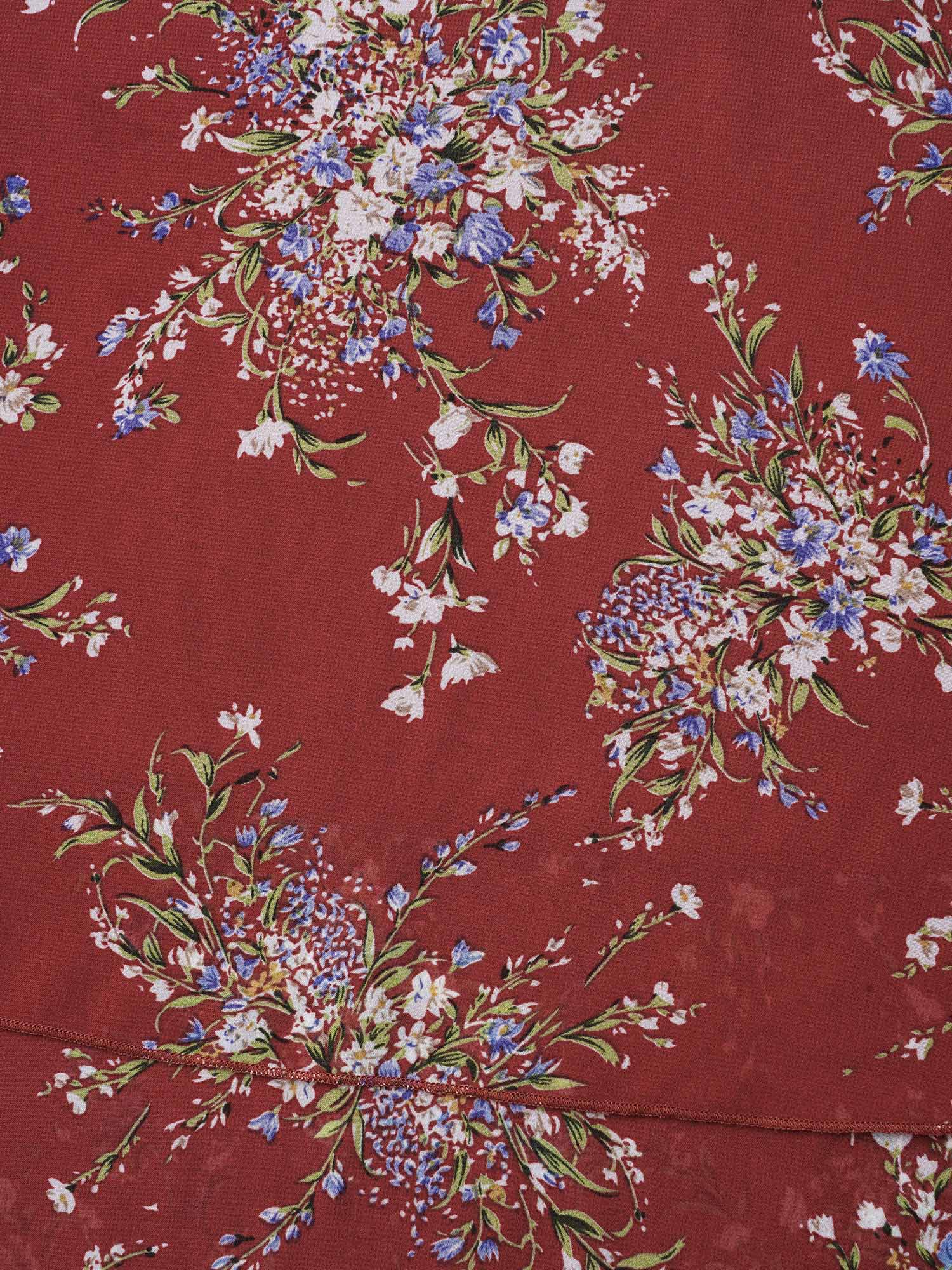 Floral Print Petal Sleeve Layered Blouse - Image 7