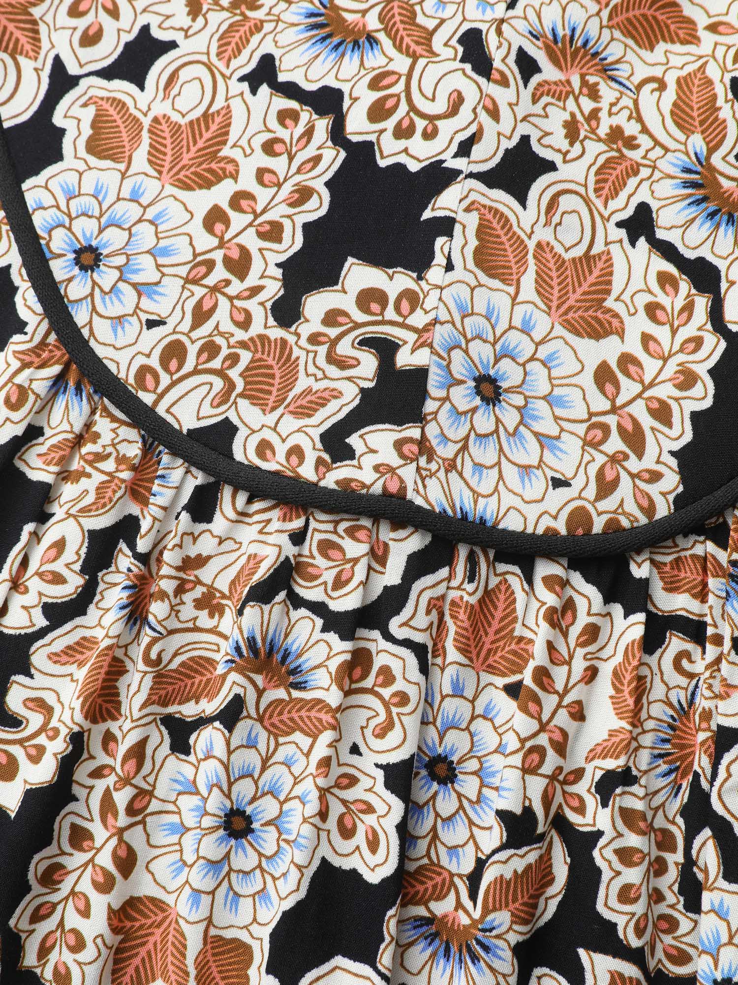 Floral Print Pleated Flowy Blouse - Image 5