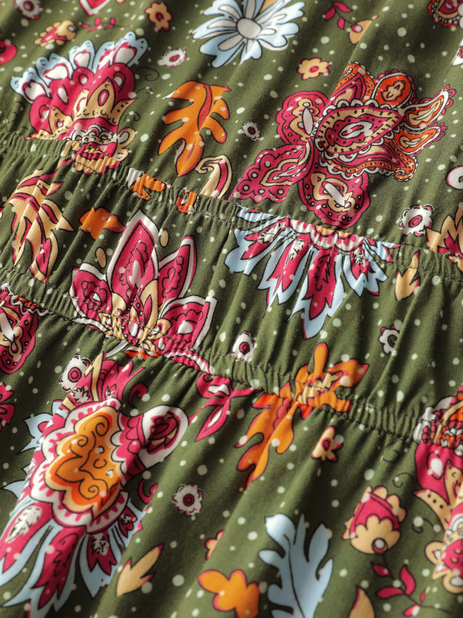 Floral Print Pleated Waist Maxi Dress - Image 6
