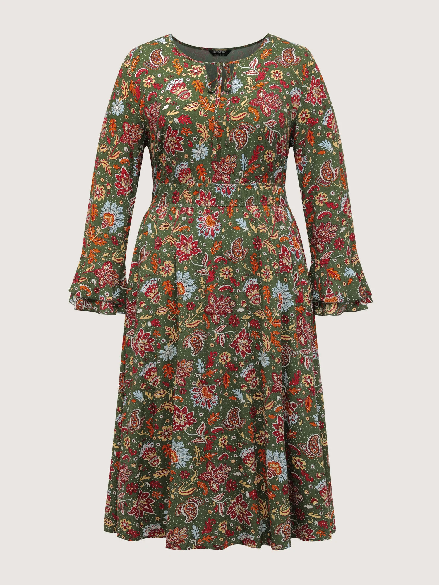 Floral Print Pleated Waist Maxi Dress - Image 7